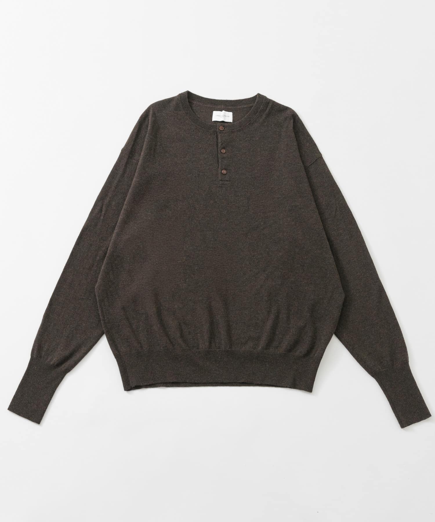 new basic WORSTED YAK HENLEY NECK SWEATER(M TAUPE): トップス