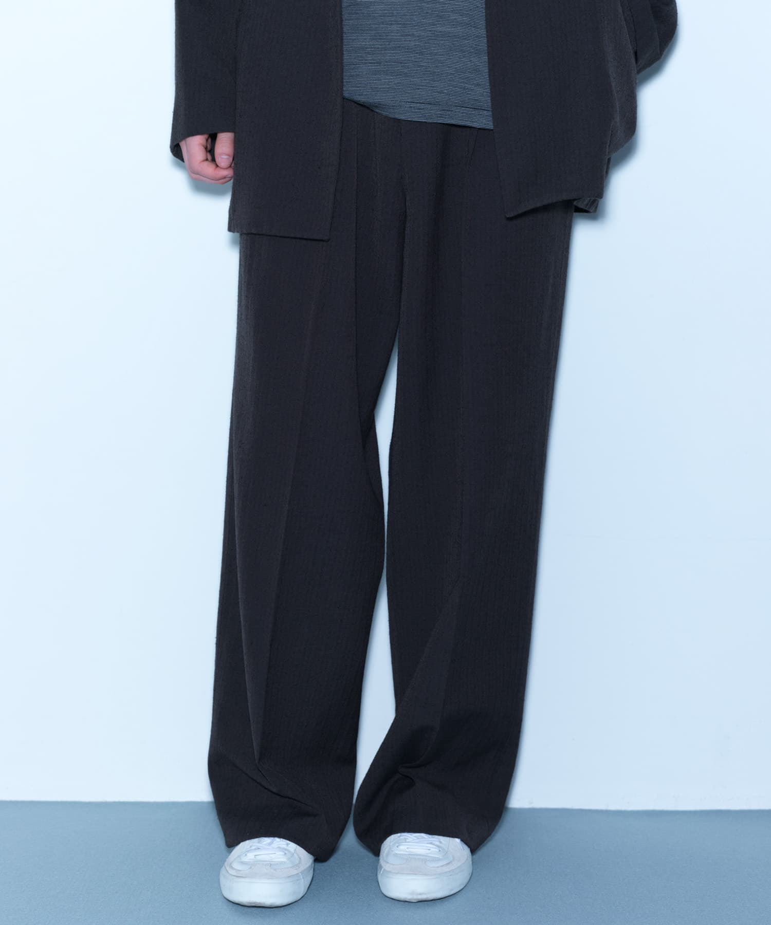 new basic　WOOL SILK LINEN TROUSER