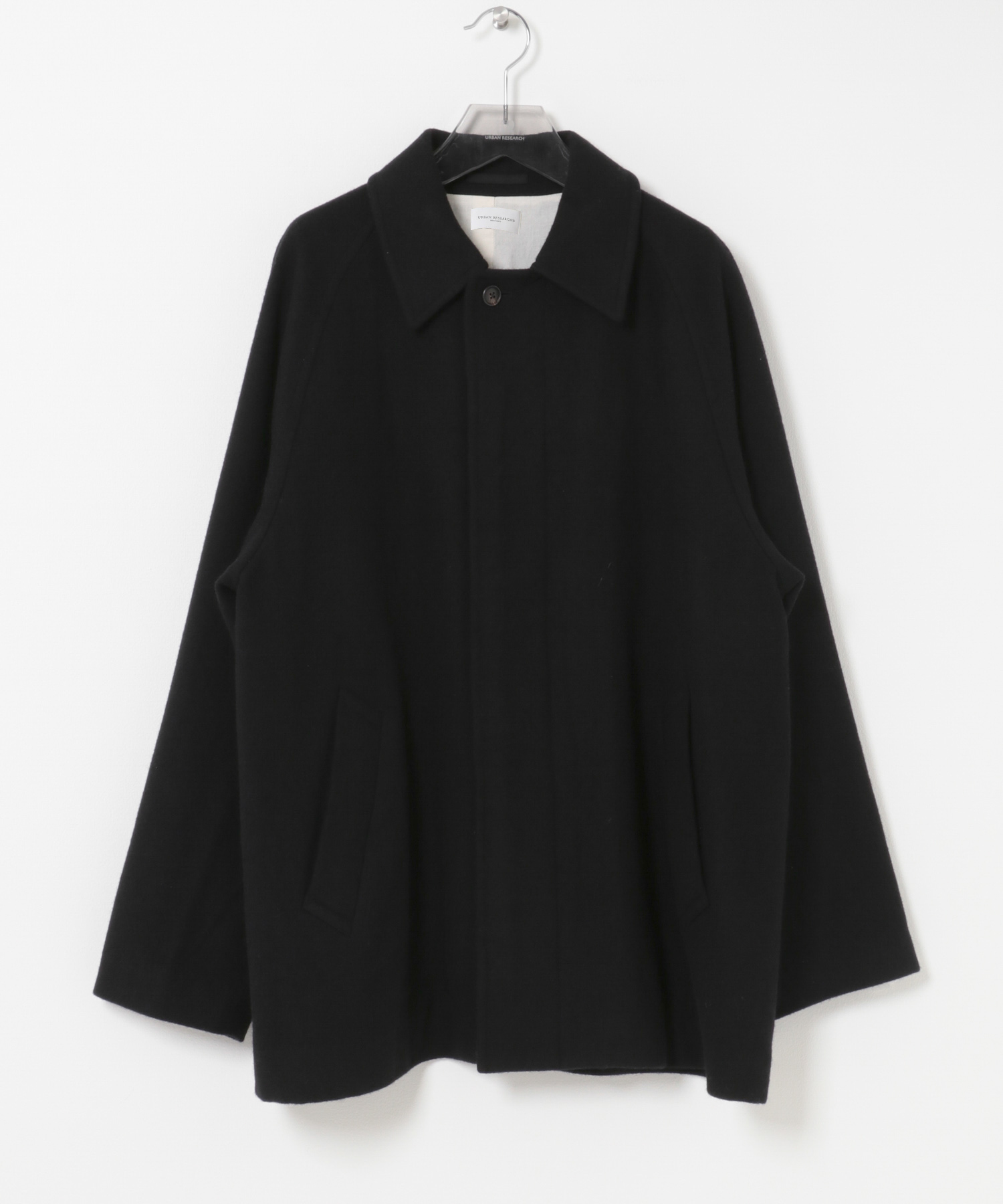 new basic　BOILED WOOL COAT BLACK M