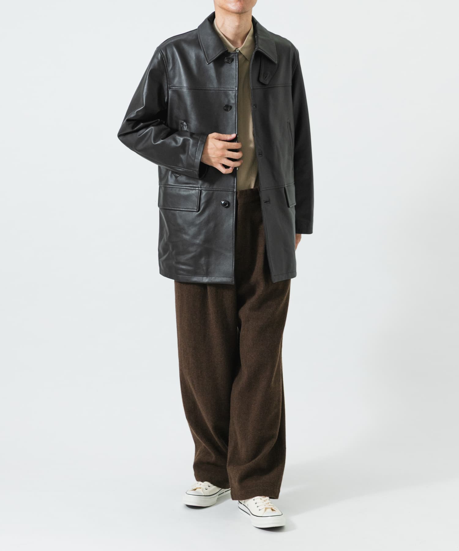 new basic LAMB LEATHER CAR COAT(M BLACK): アウター｜URBAN RESEARCH