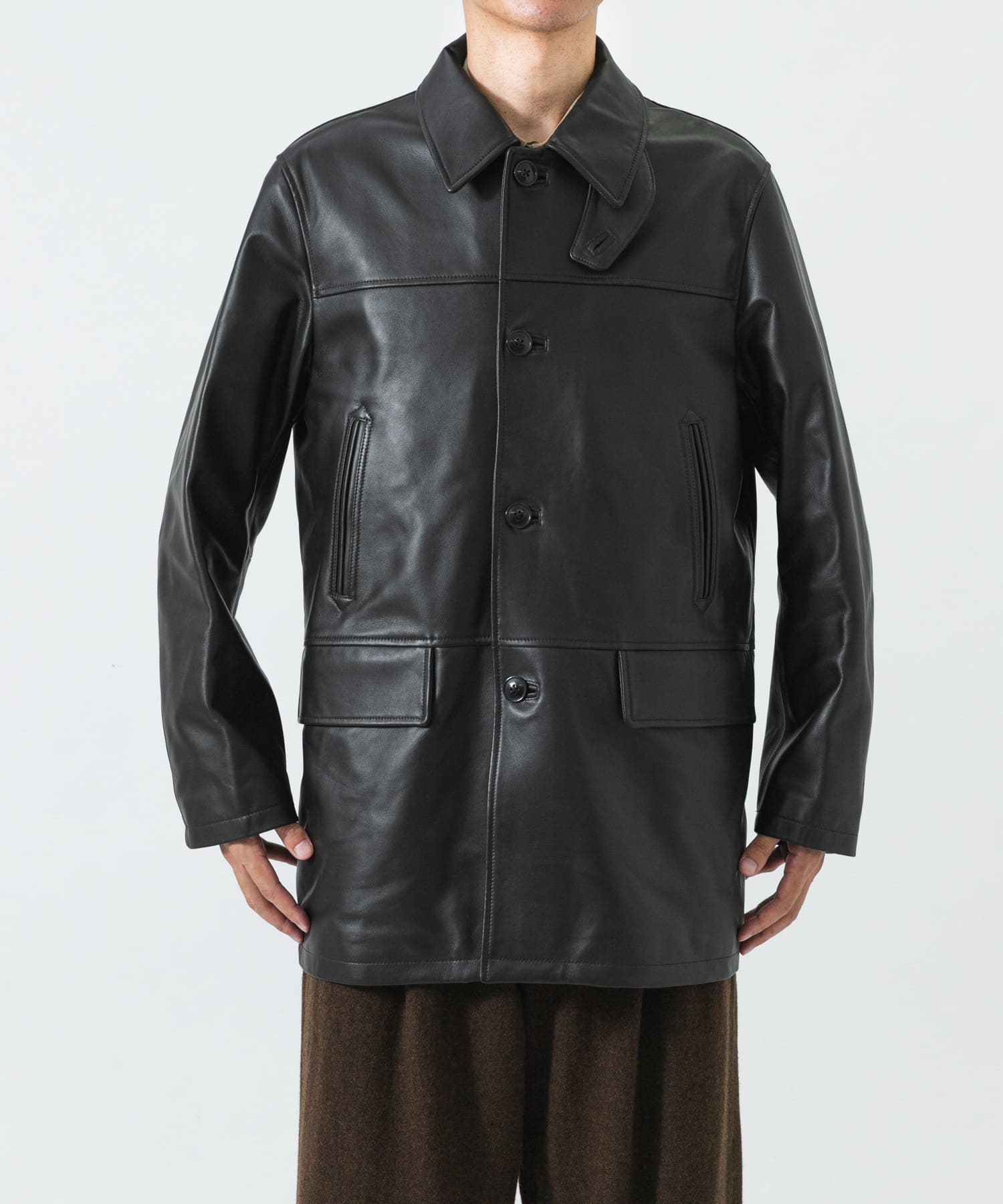new basic LAMB LEATHER CAR COAT(M BLACK): アウター｜URBAN RESEARCH