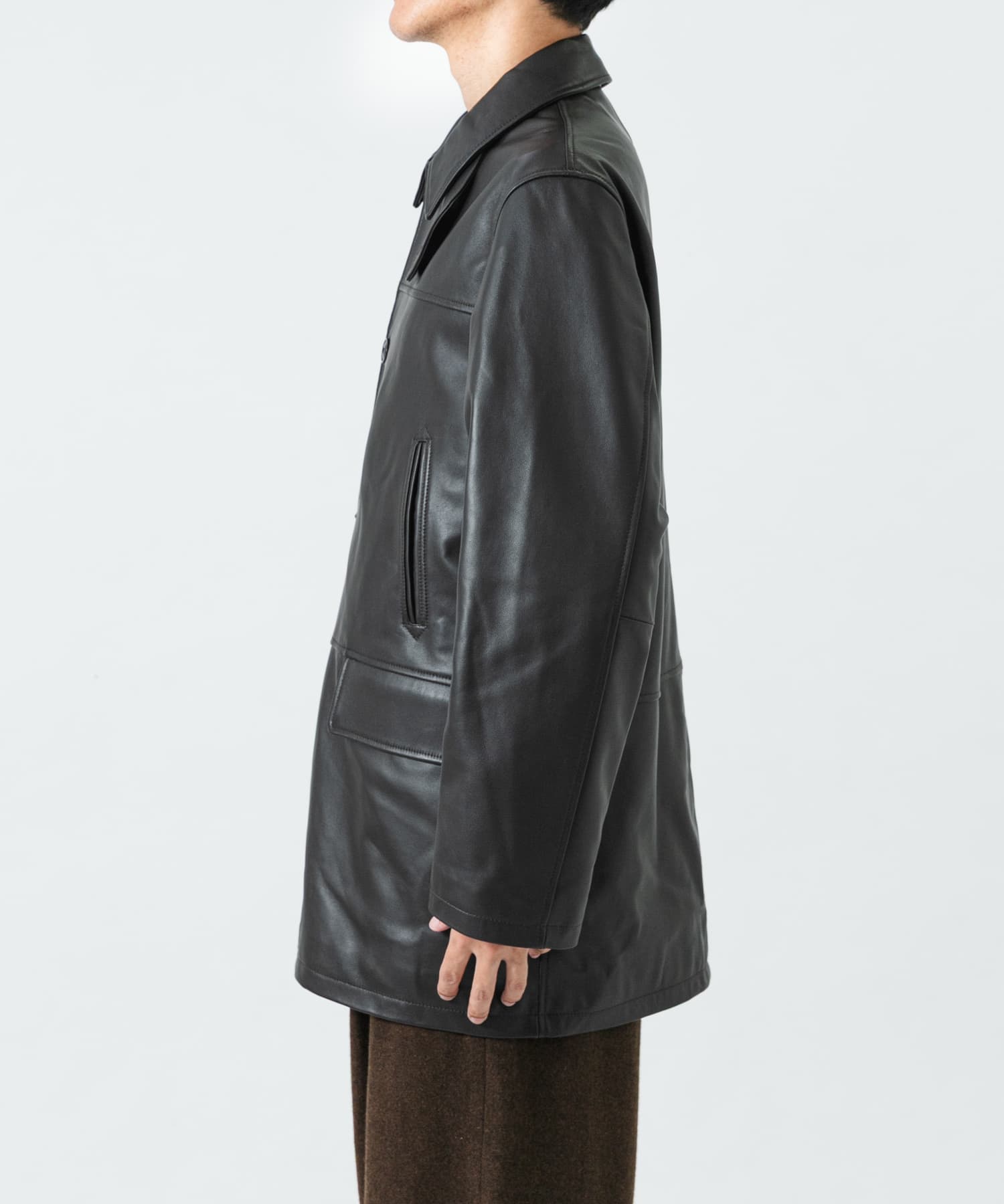 new basic LAMB LEATHER CAR COAT(M BLACK): アウター｜URBAN RESEARCH