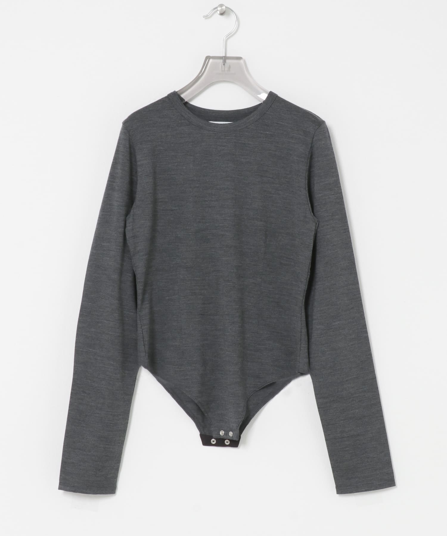 new basic　WASHABLE WOOL CONTOUR TOP CHARCOAL Free