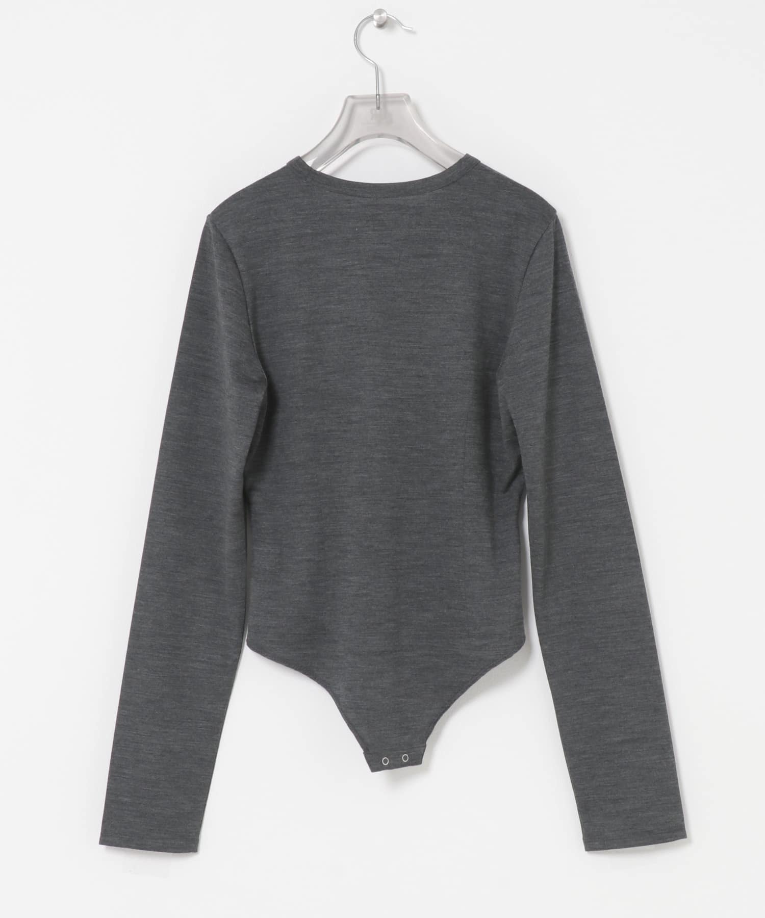 new basic　WASHABLE WOOL CONTOUR TOP CHARCOAL Free