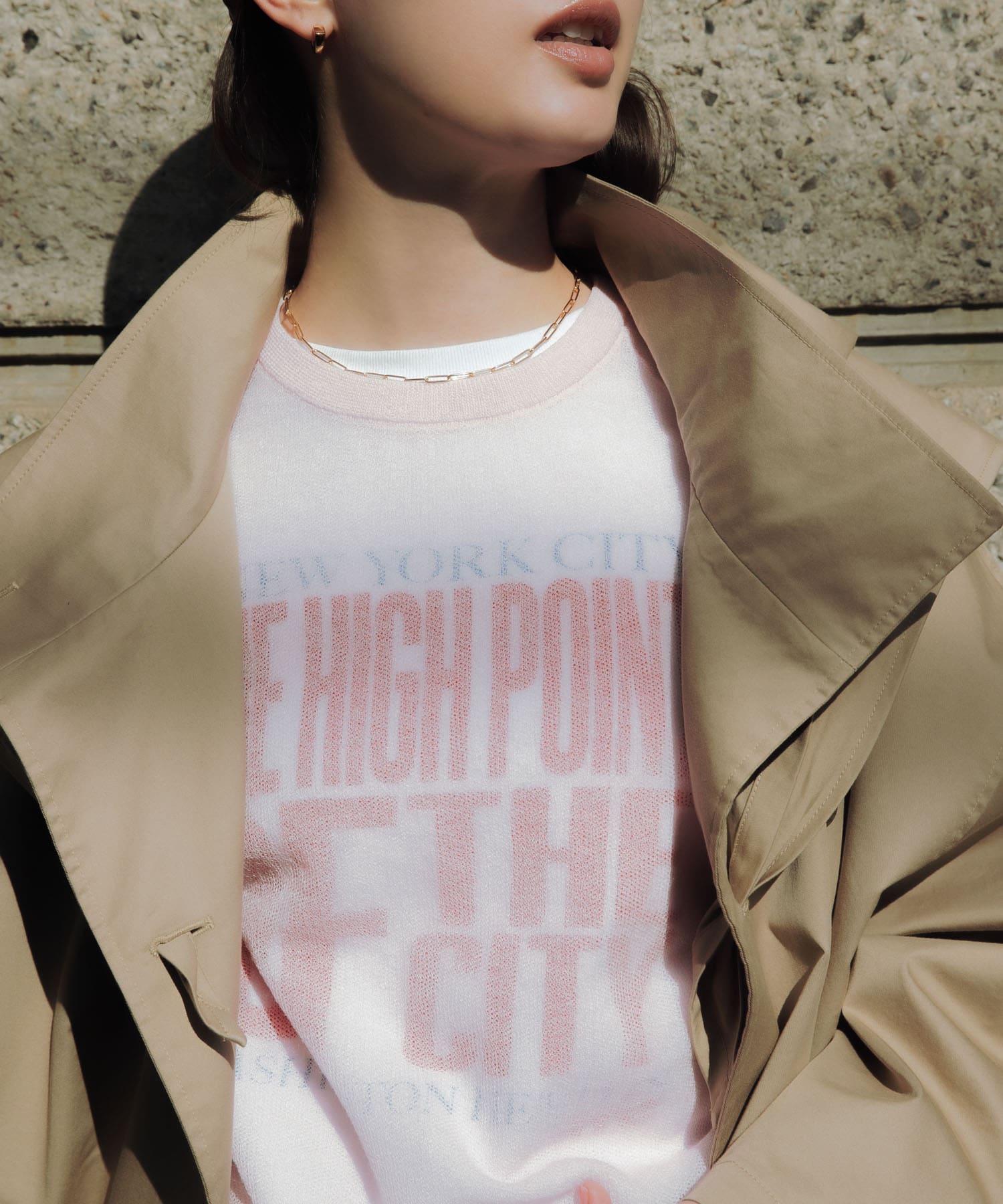 リネン混スポンディッシュニット PINK Free