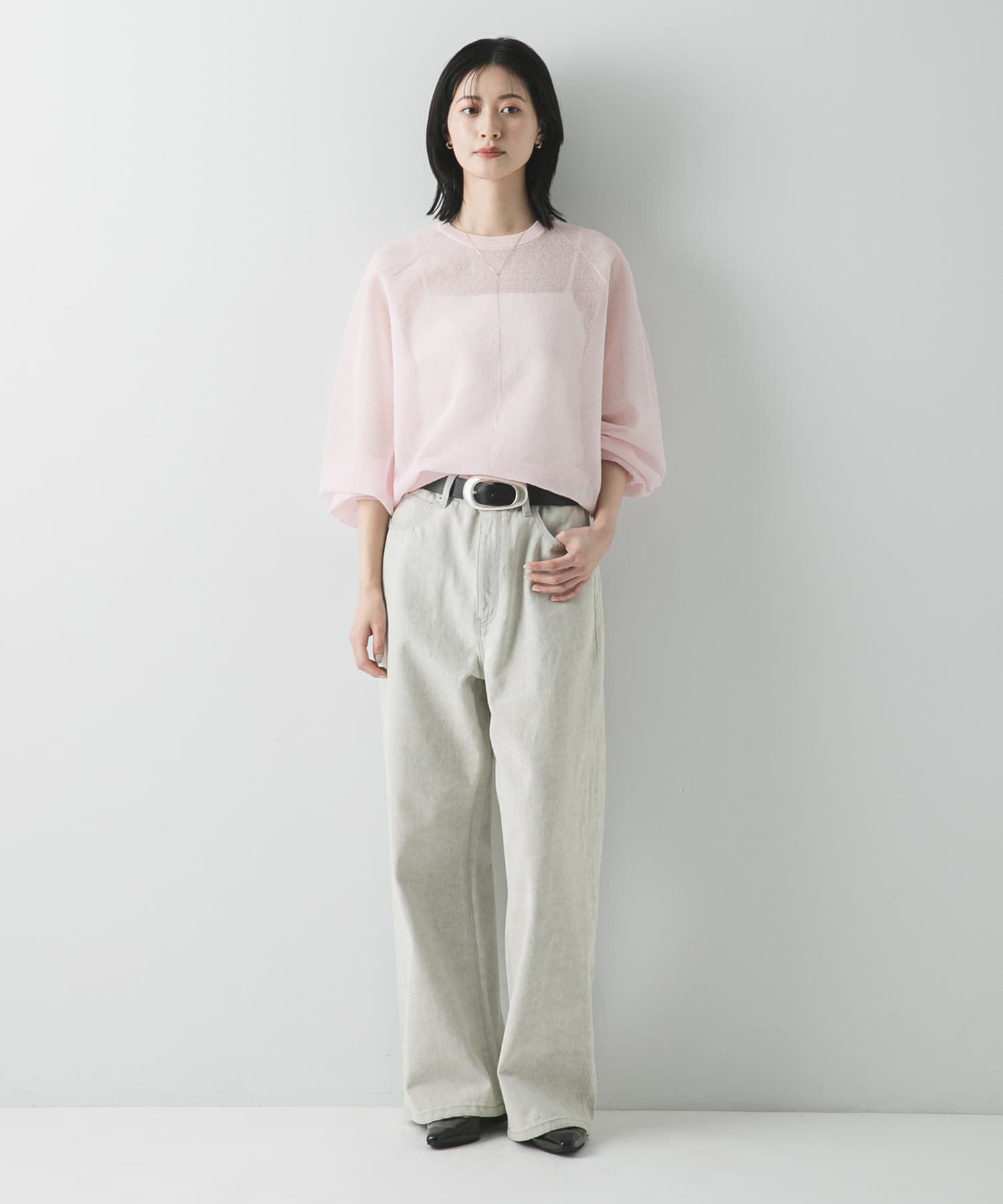 リネン混スポンディッシュニット(Free GRAY): トップス｜URBAN