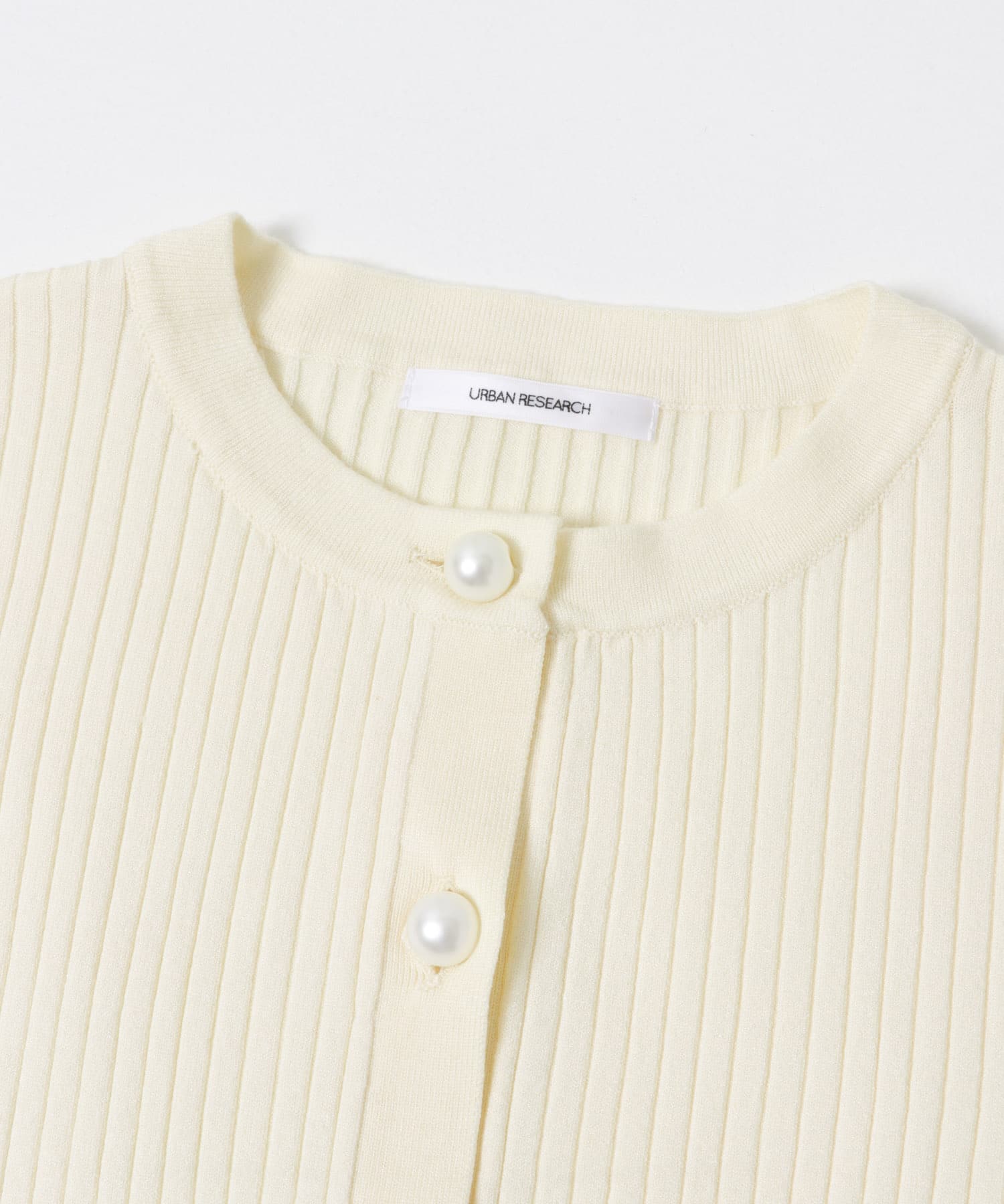 『WEB限定』パールボタンワイドリブカーディガン OFF WHITE Free