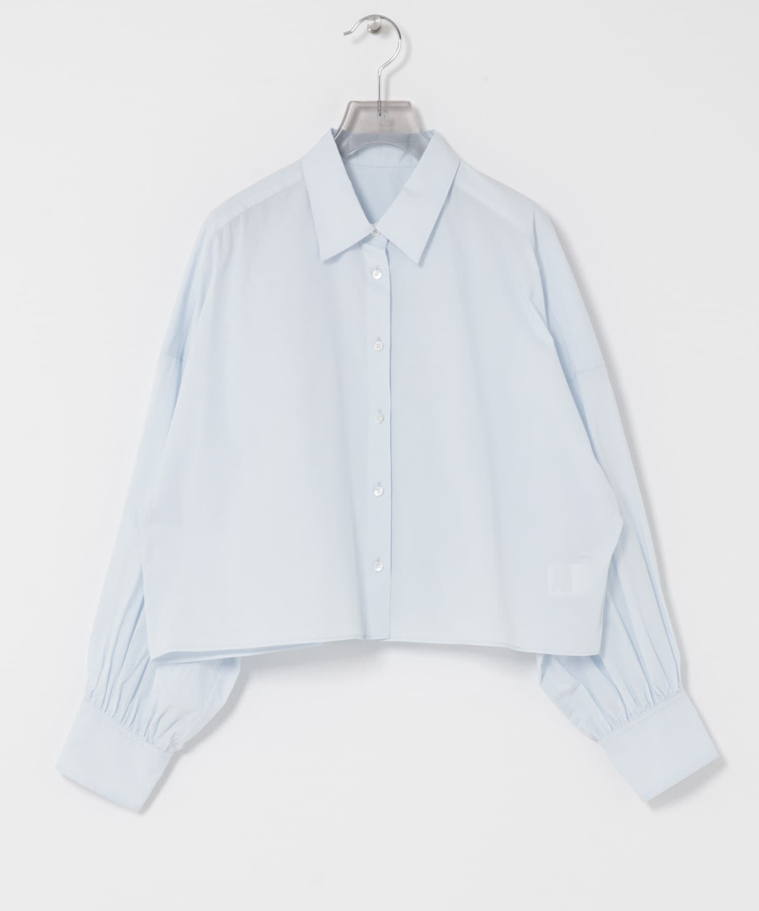 スカーフ付きワイドショートシャツ SAX Free