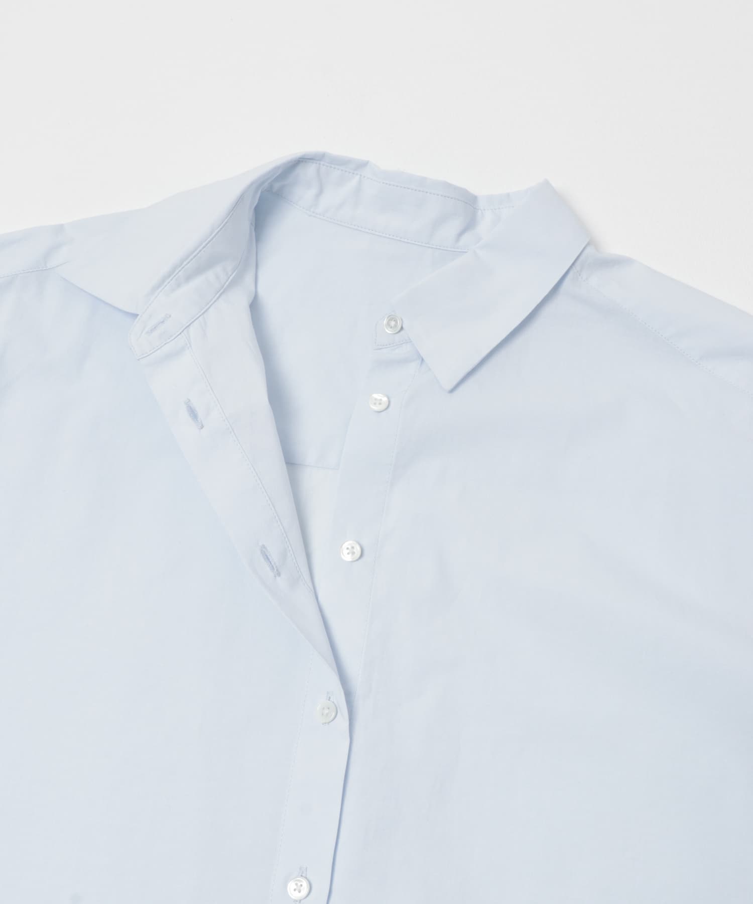 スカーフ付きワイドショートシャツ SAX Free