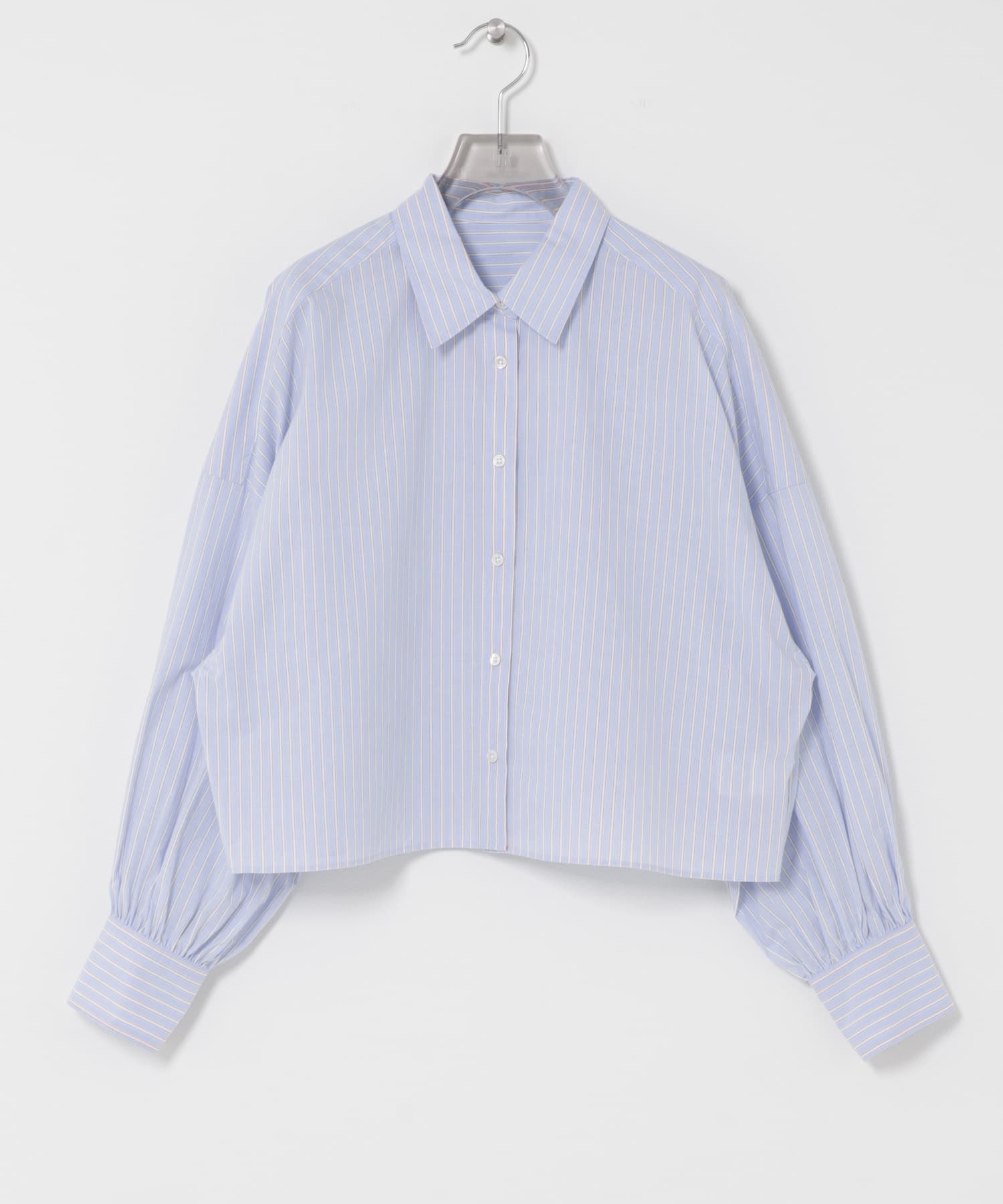 スカーフ付きワイドショートシャツ STRIPE Free