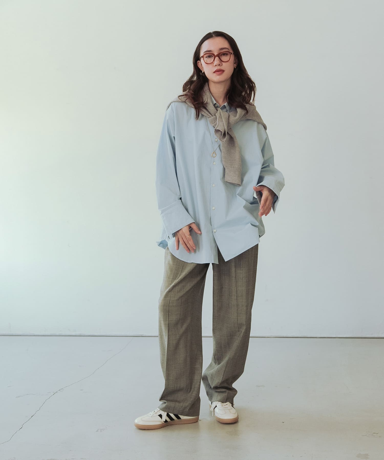 ガーメントダイコットンオーバーシャツ SAX Free