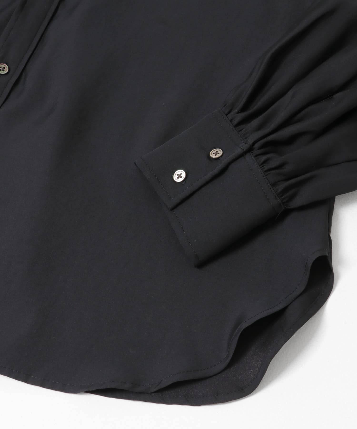 ブロードカラーレスブラウス BLACK Free