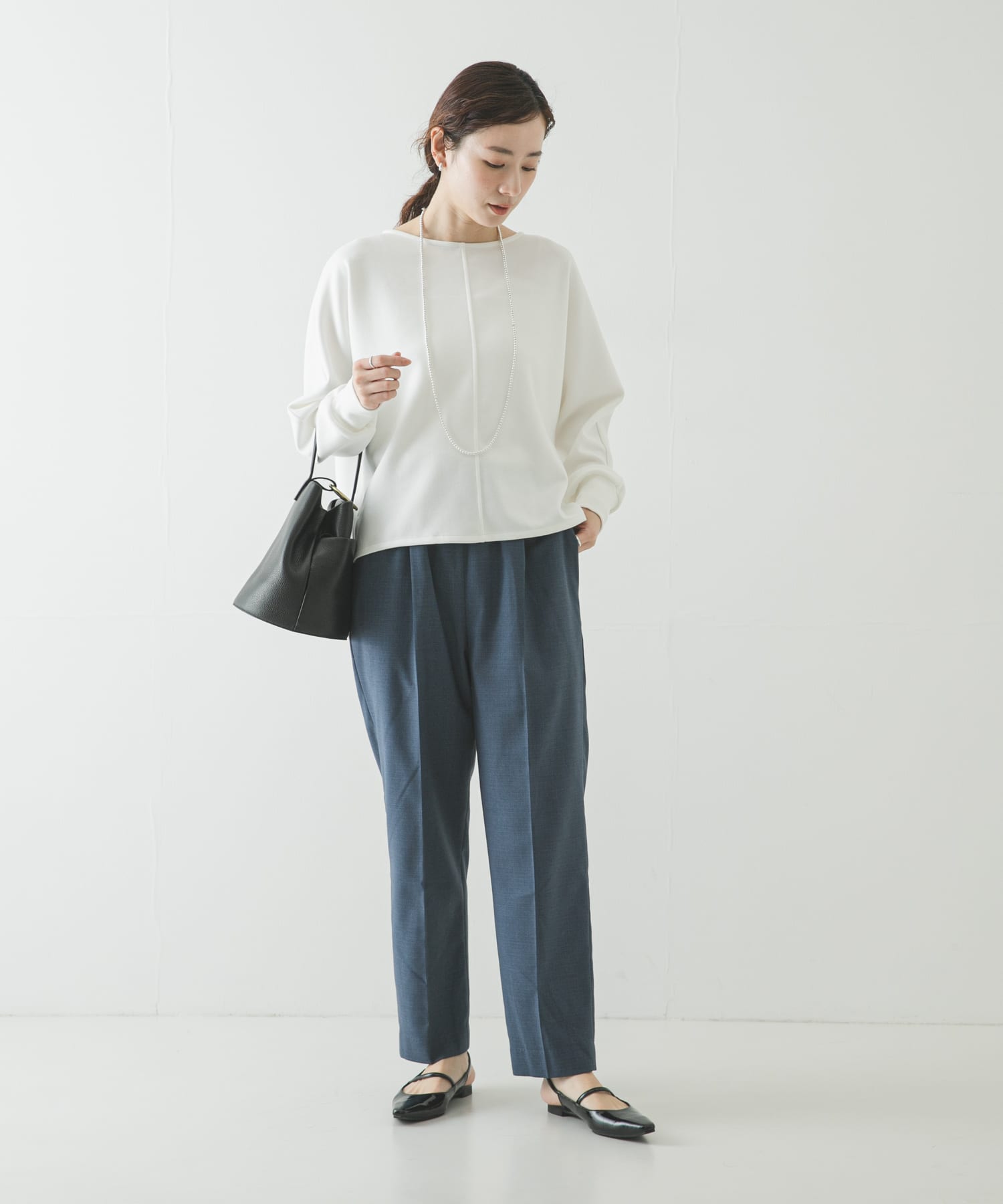 34サイズ/低身長向けも展開』ドロストテーパードパンツ(34 BLUE