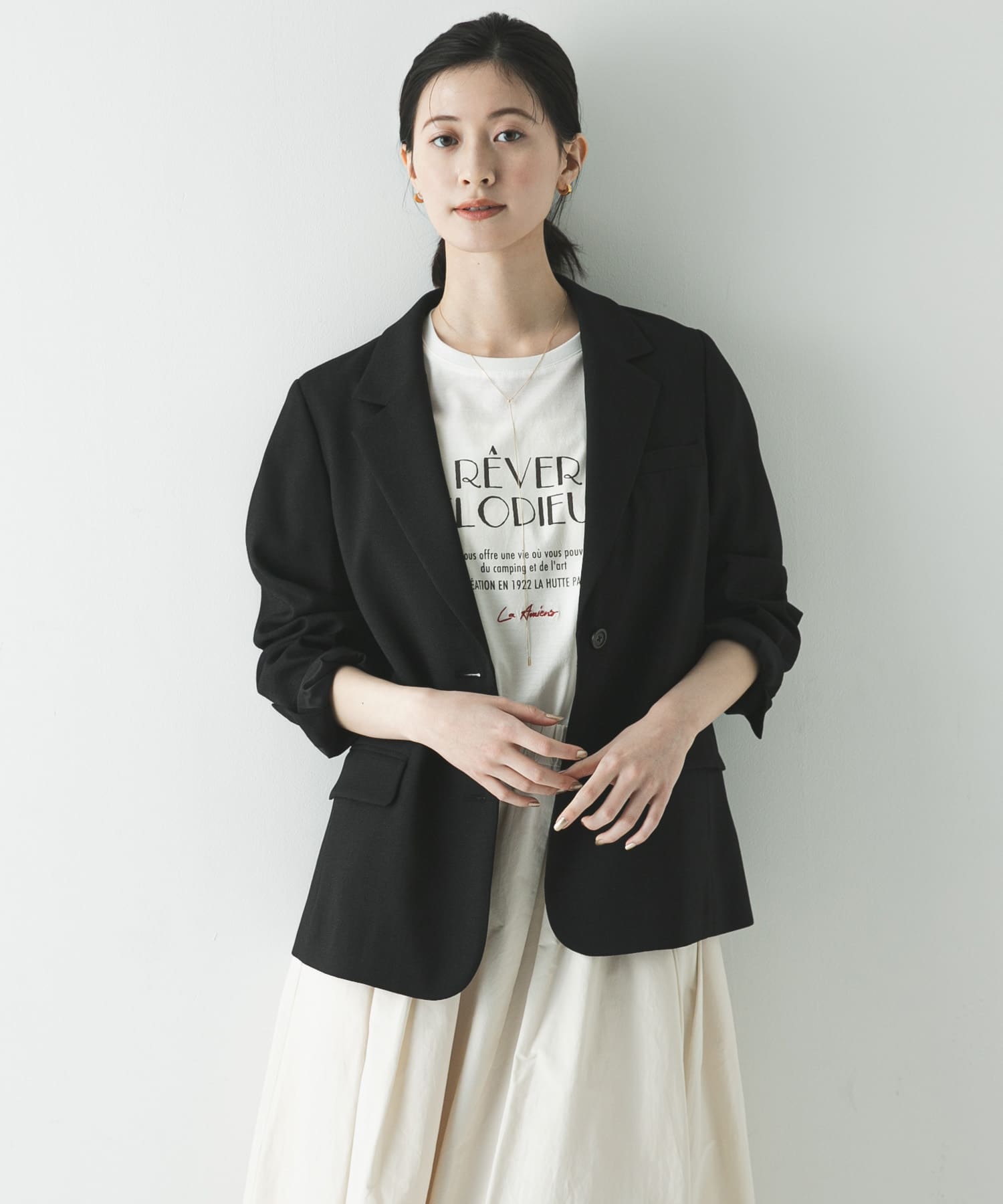 リネンライクテーラードジャケット