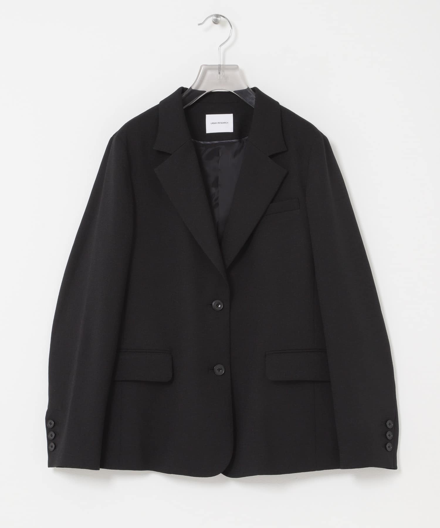 リネンライクテーラードジャケット BLACK 36