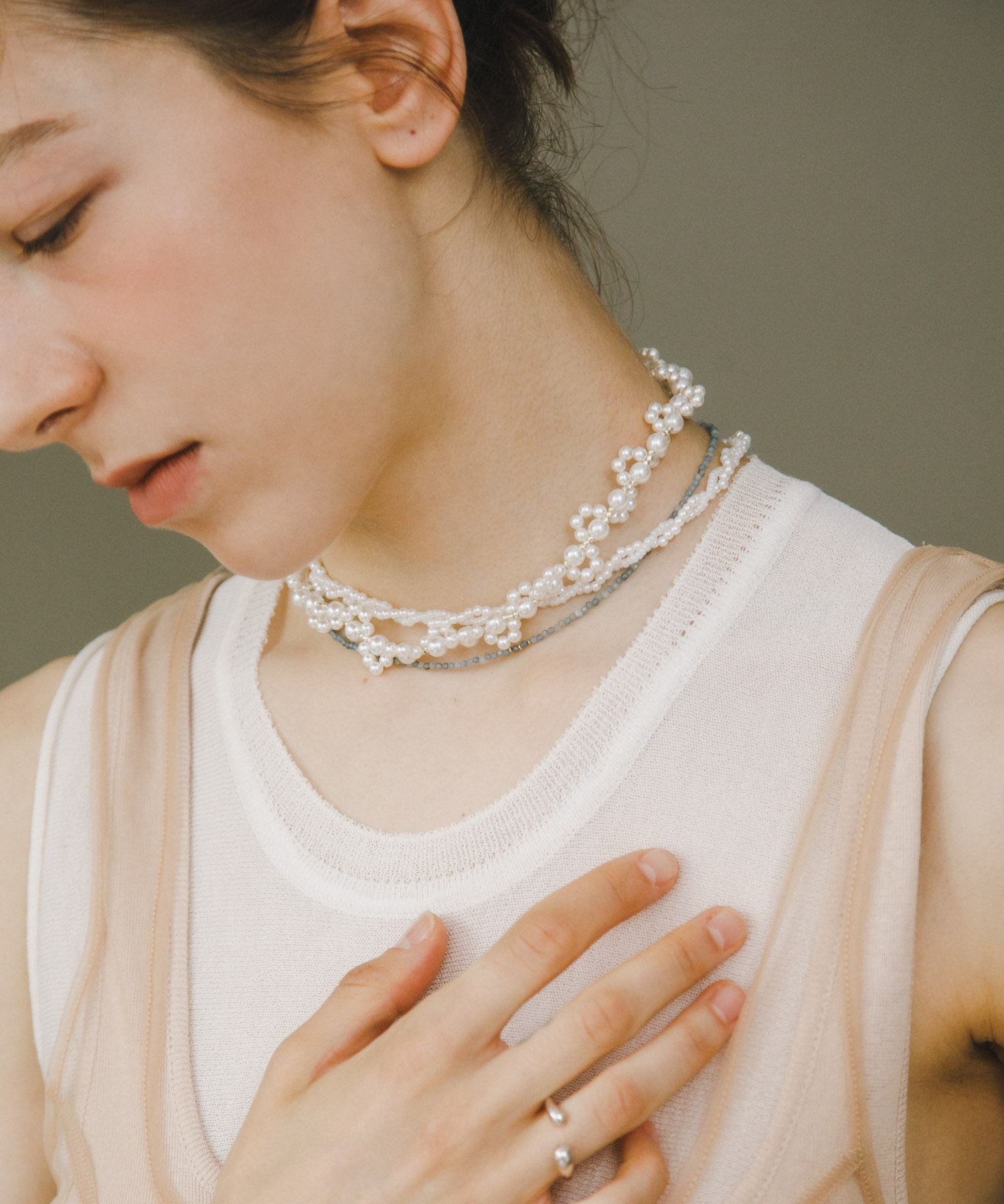decor『デコール』　FLOWER PEARL BEADSCHOKER