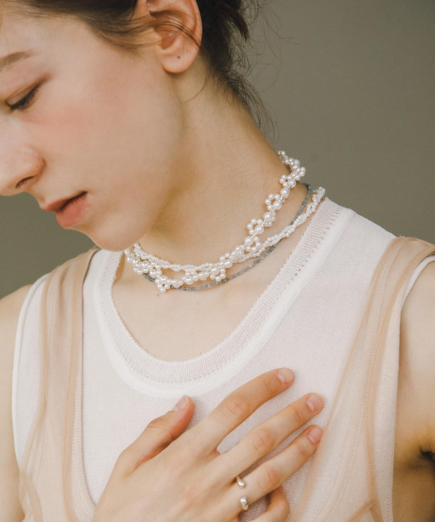 decor『デコール』　FLOWER PEARL BEADSCHOKER