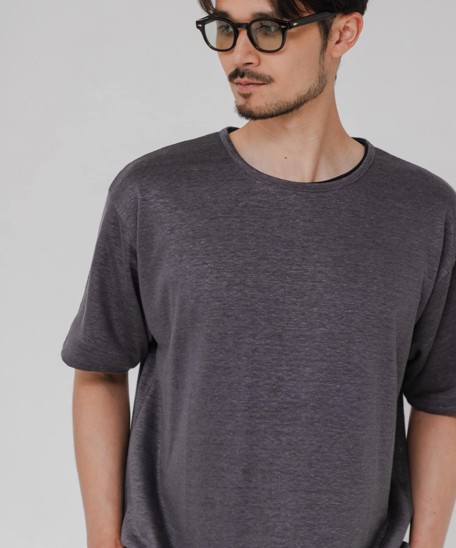 LINEN NARROW TRIM T-SHIRTS