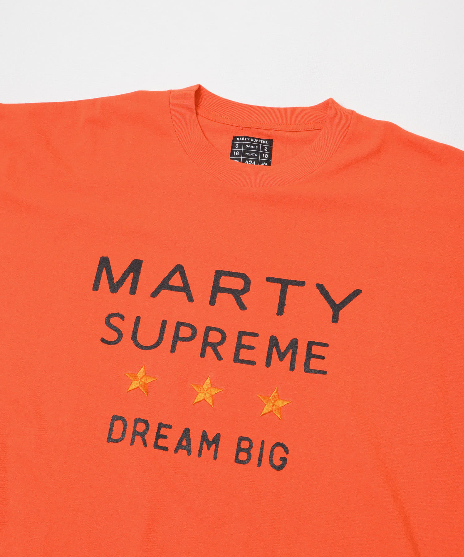 URBAN RESEARCH×MARTY SUPREME×A24　SOLID 3STAR LOGO T-SHIRTS ORANGE M