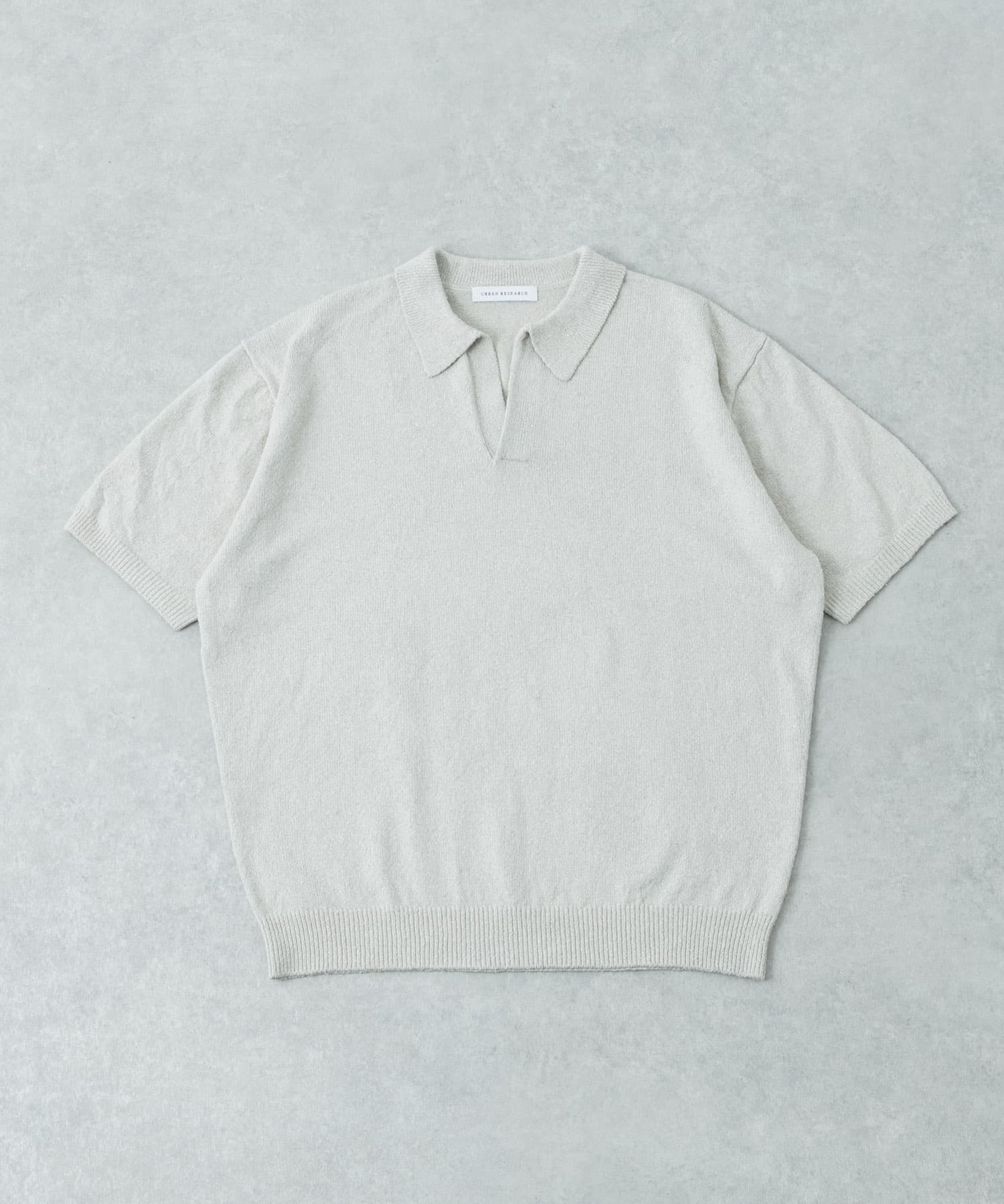 SILK NOIL スキッパーポロニット NATURAL L