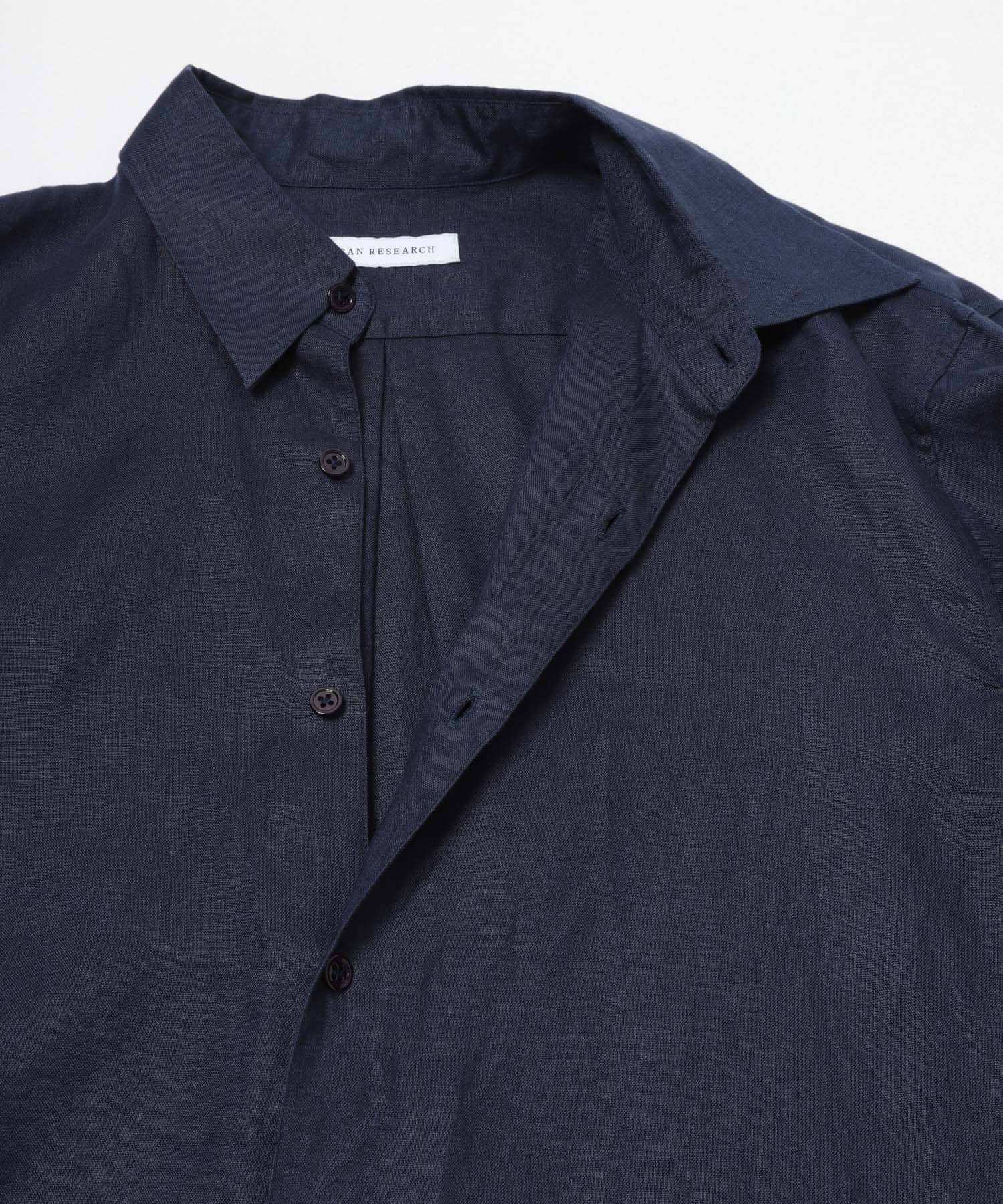 LINEN REGULAR SHIRTS NAVY M