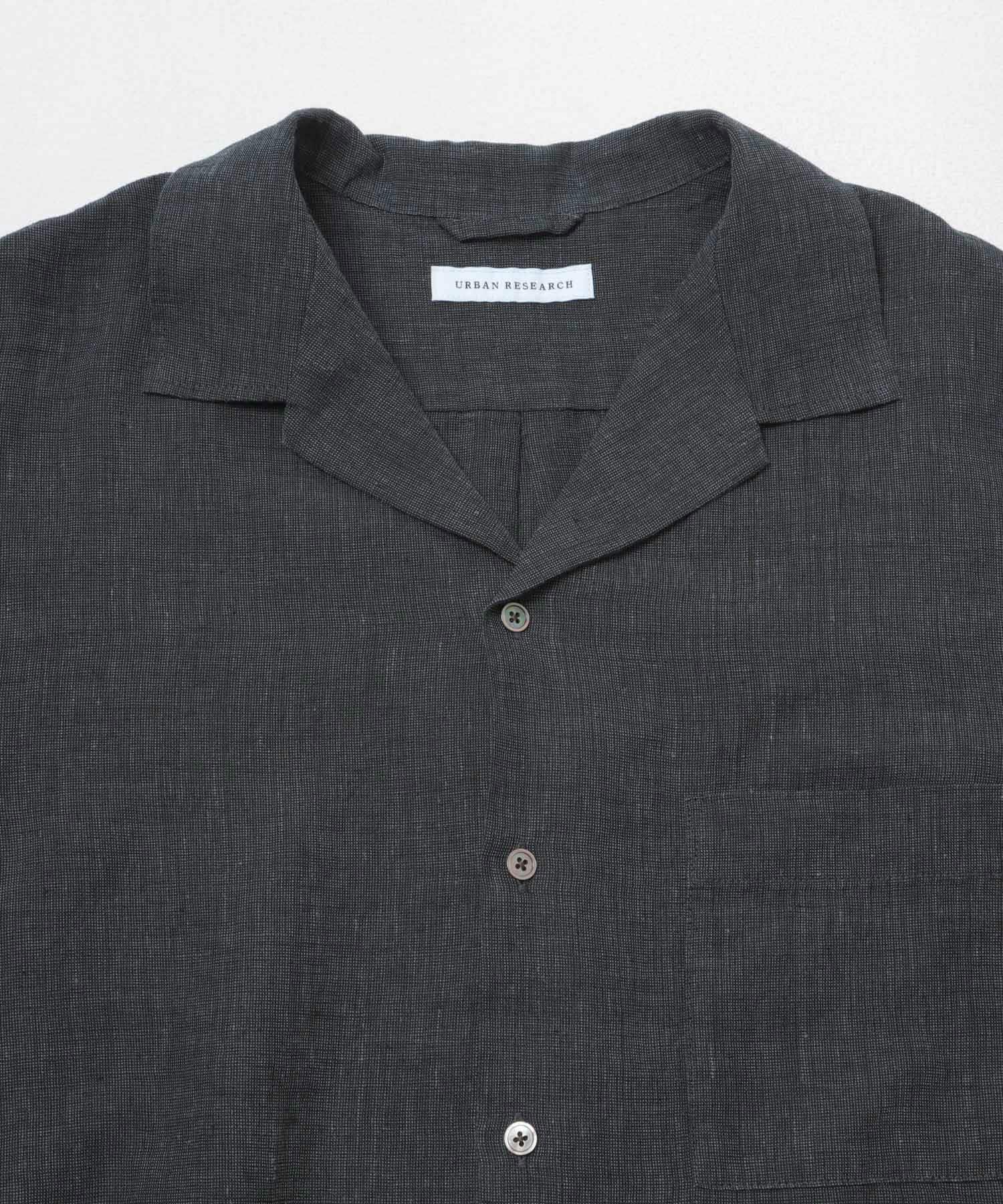 LINEN CHAMBRAY O/C SHIRTS BLACK M