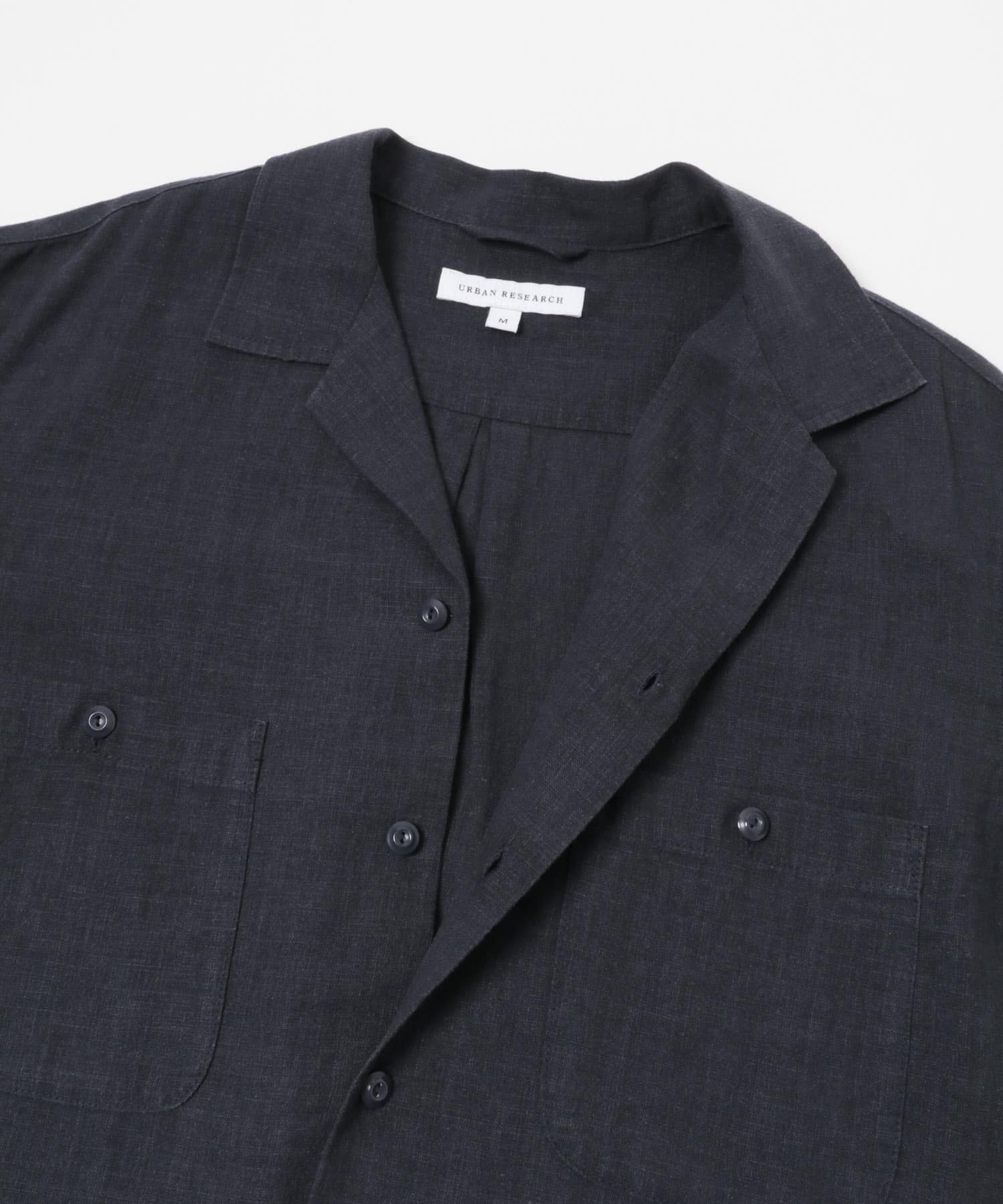 SANDWASH LINEN OPEN SHIRTS NAVY M