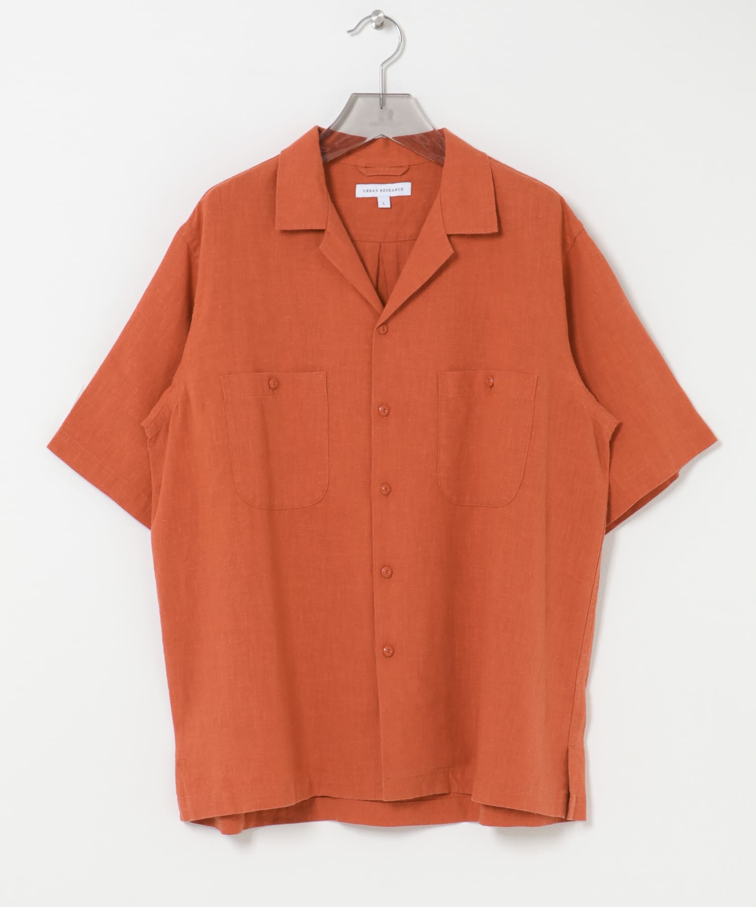 SANDWASH LINEN OPEN SHIRTS ORANGE M