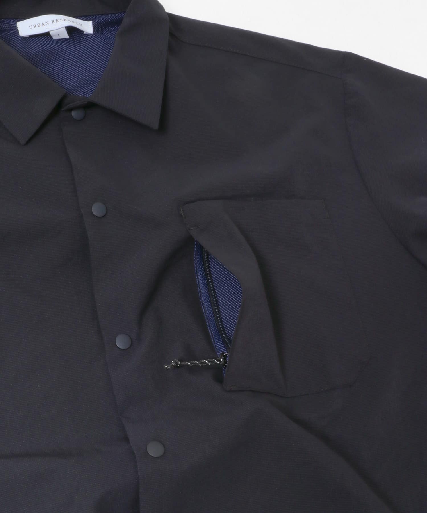 『洗濯可/防シワ/撥水』COOL DOTS SHORT-SLEEVE SHIRTS NAVY M