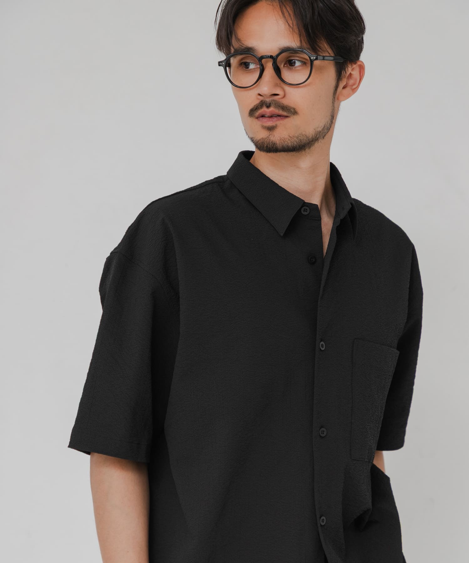 『吸水速乾/UVカット』『別注』THOUSAND MILE×URBAN RESEARCH　WASHER CODE SHIRTS BLACK S