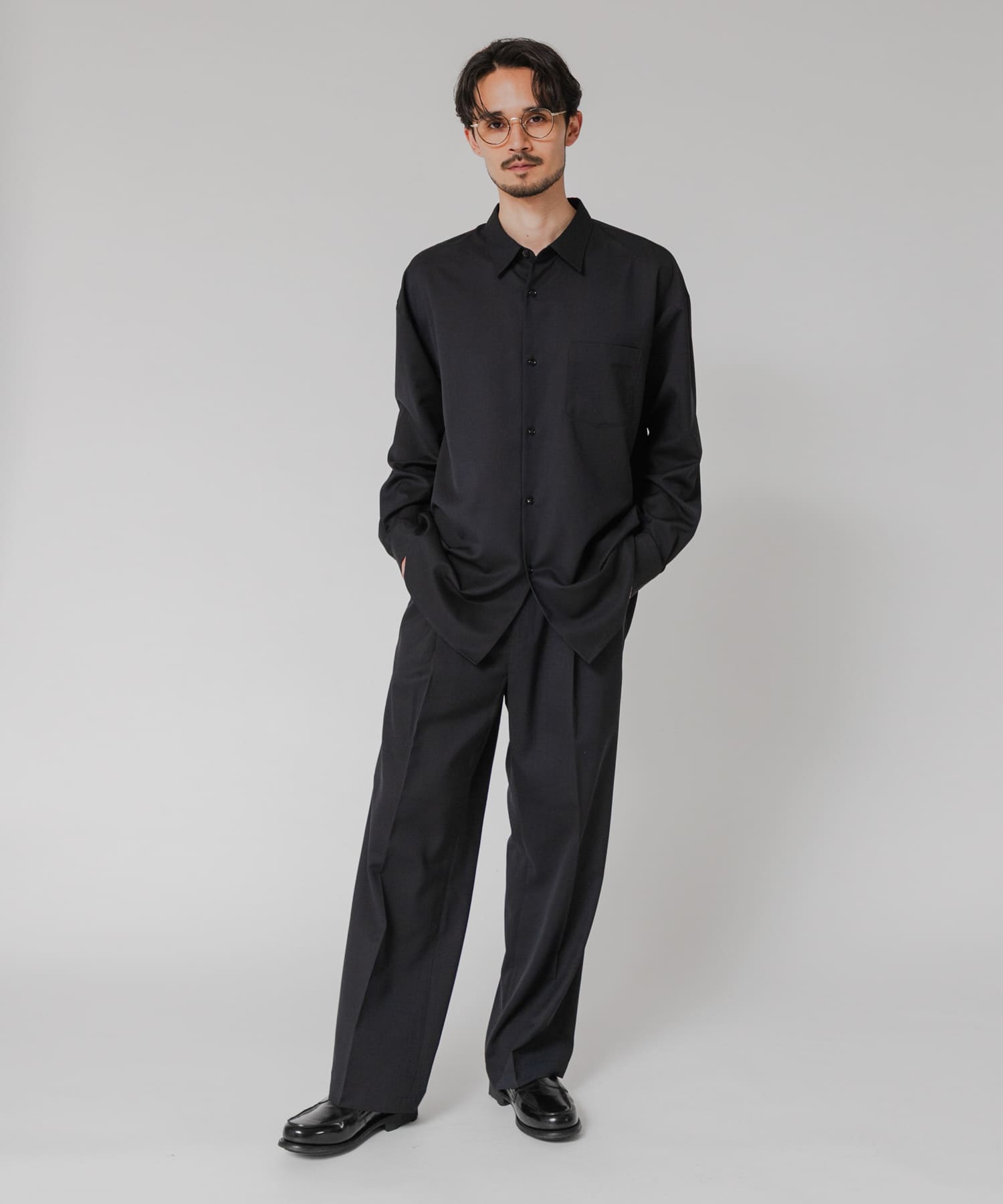 『洗濯可/防シワ/接触冷感』WASHABLE WOOL EASY TROUSER