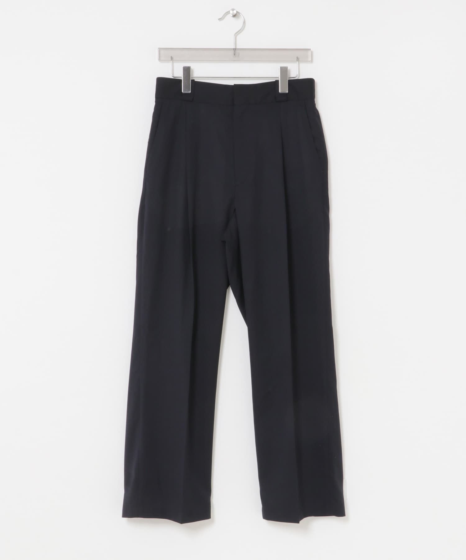 『洗濯可/防シワ/接触冷感』WASHABLE WOOL EASY TROUSER NAVY M