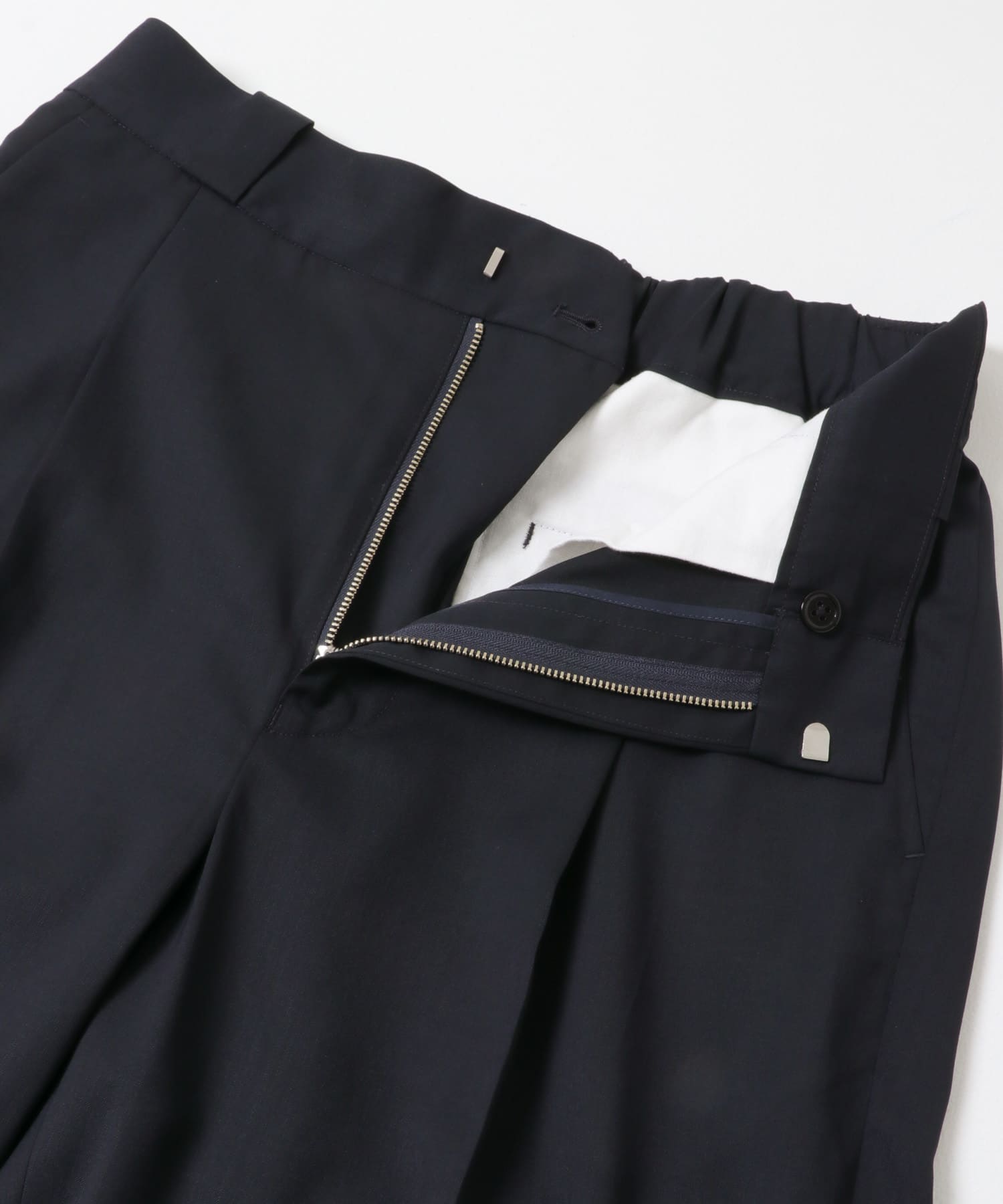 『洗濯可/防シワ/接触冷感』WASHABLE WOOL EASY TROUSER NAVY M