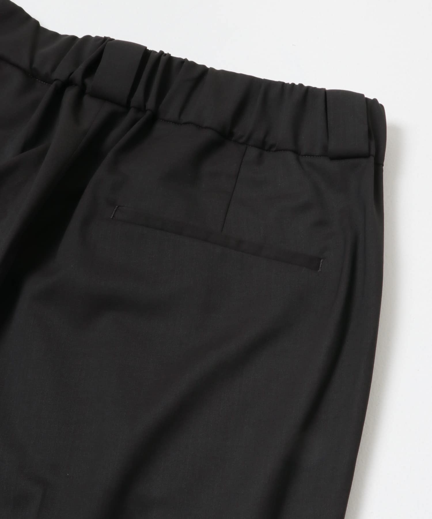 『洗濯可/防シワ/接触冷感』WASHABLE WOOL EASY TROUSER BLACK M