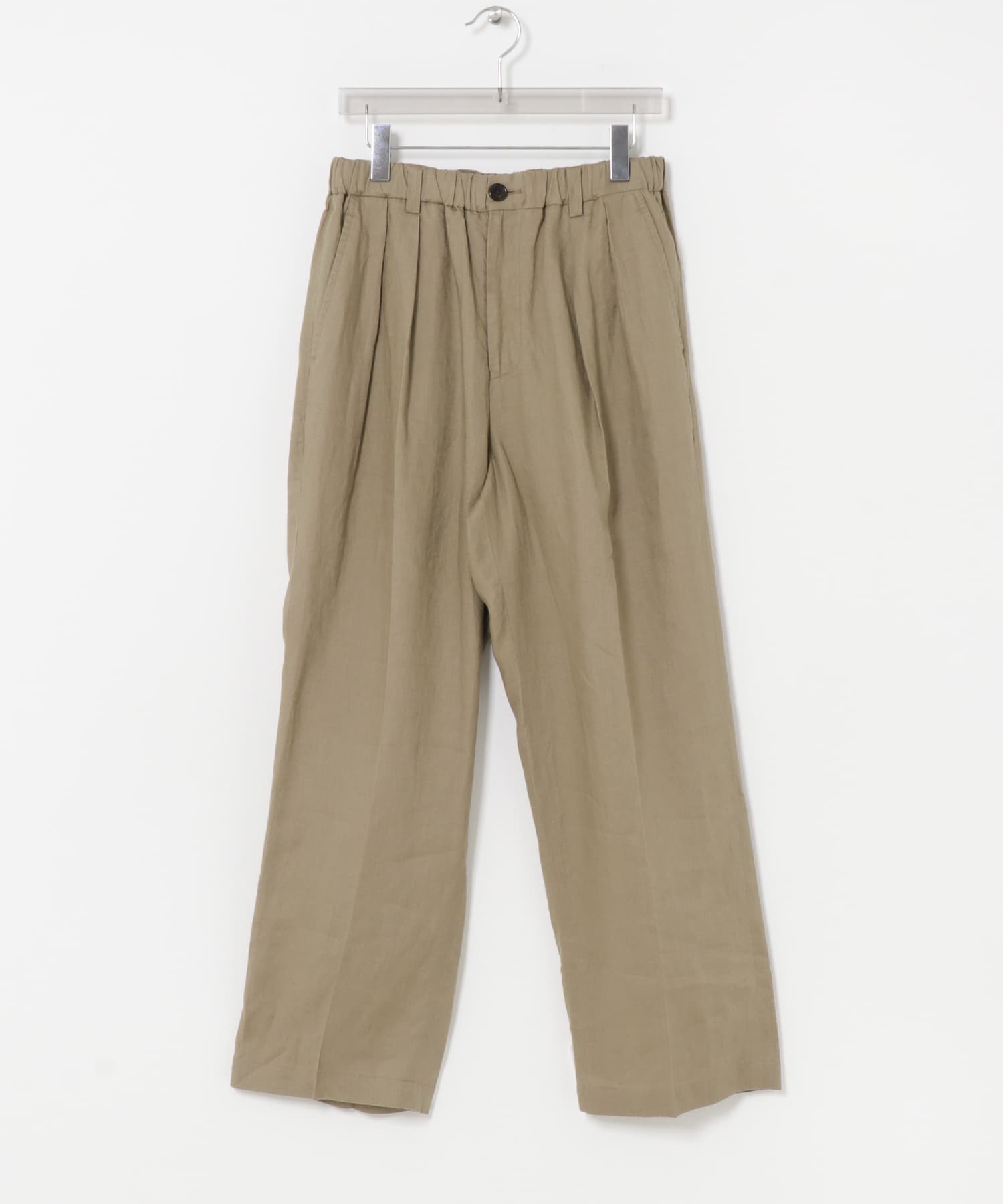 LINEN WIDE EASY PANTS BEIGE M