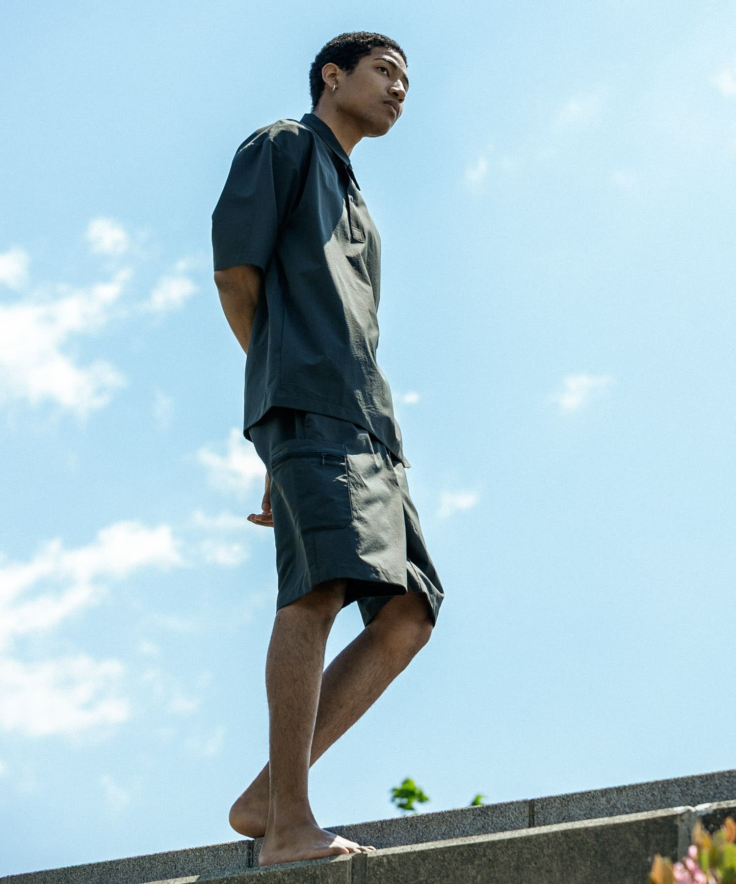 洗濯可/防シワ/撥水』COOL DOTS EASY SHORTS(M CHARCOAL): ボトム