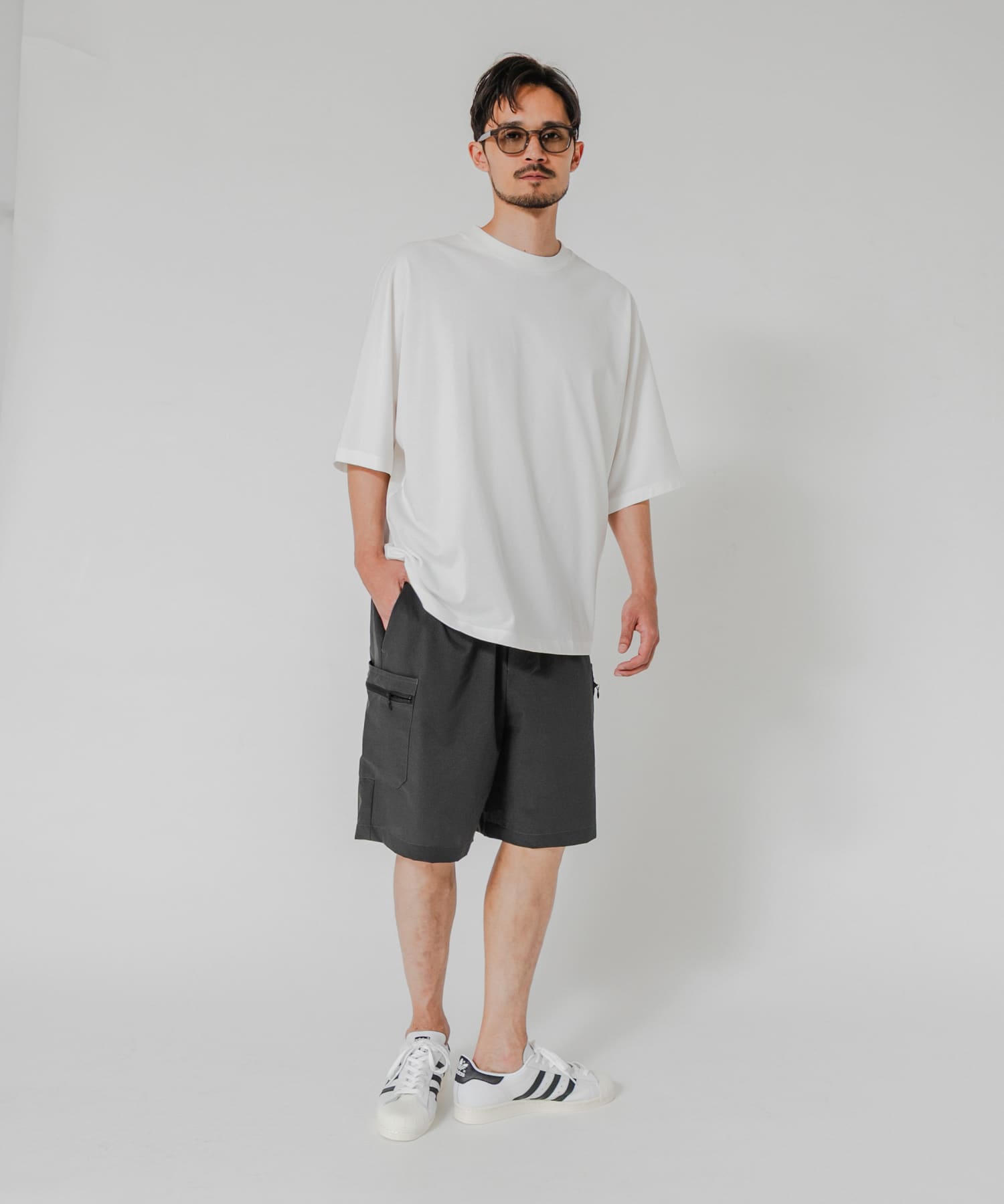 洗濯可/防シワ/撥水』COOL DOTS EASY SHORTS(M CHARCOAL): ボトム