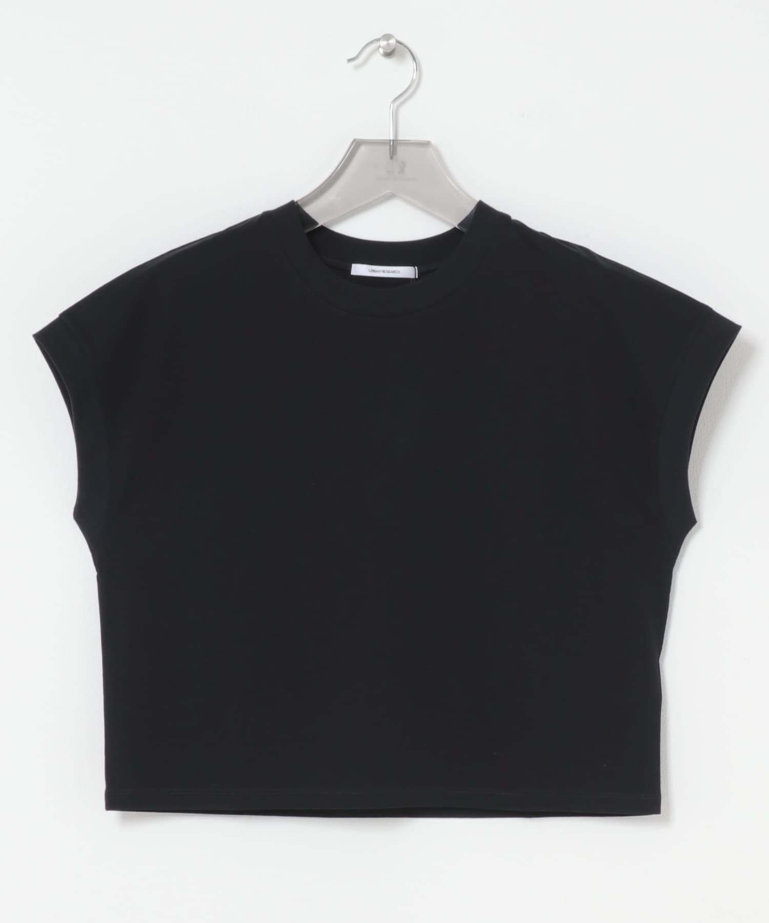 『UR TECH』スーピマコットンフレンチスリーブカットソー BLACK Free
