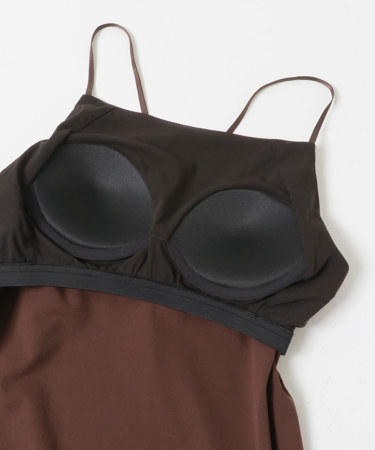 キュプラサテンカップ付きキャミソール BROWN Free