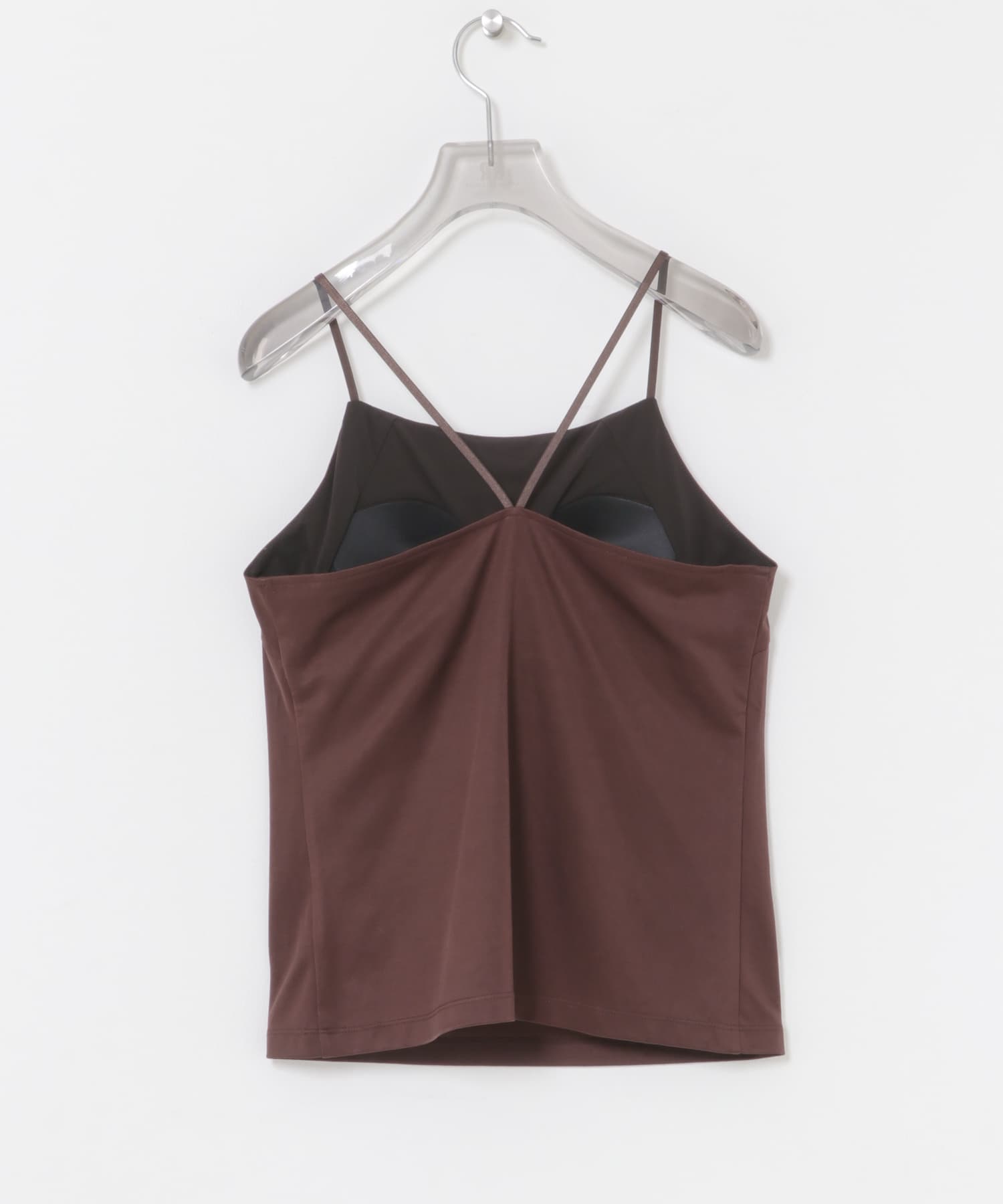 キュプラサテンカップ付きキャミソール BROWN Free