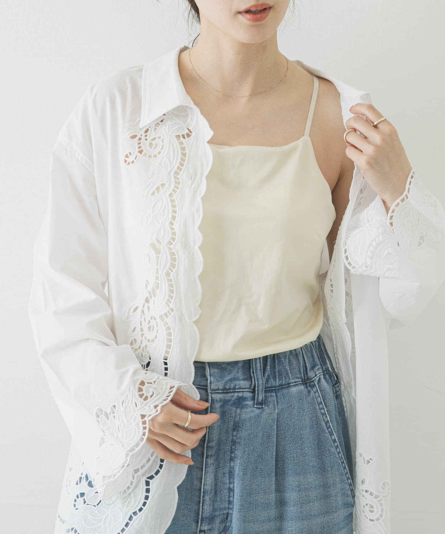 キュプラサテンカップ付きキャミソール