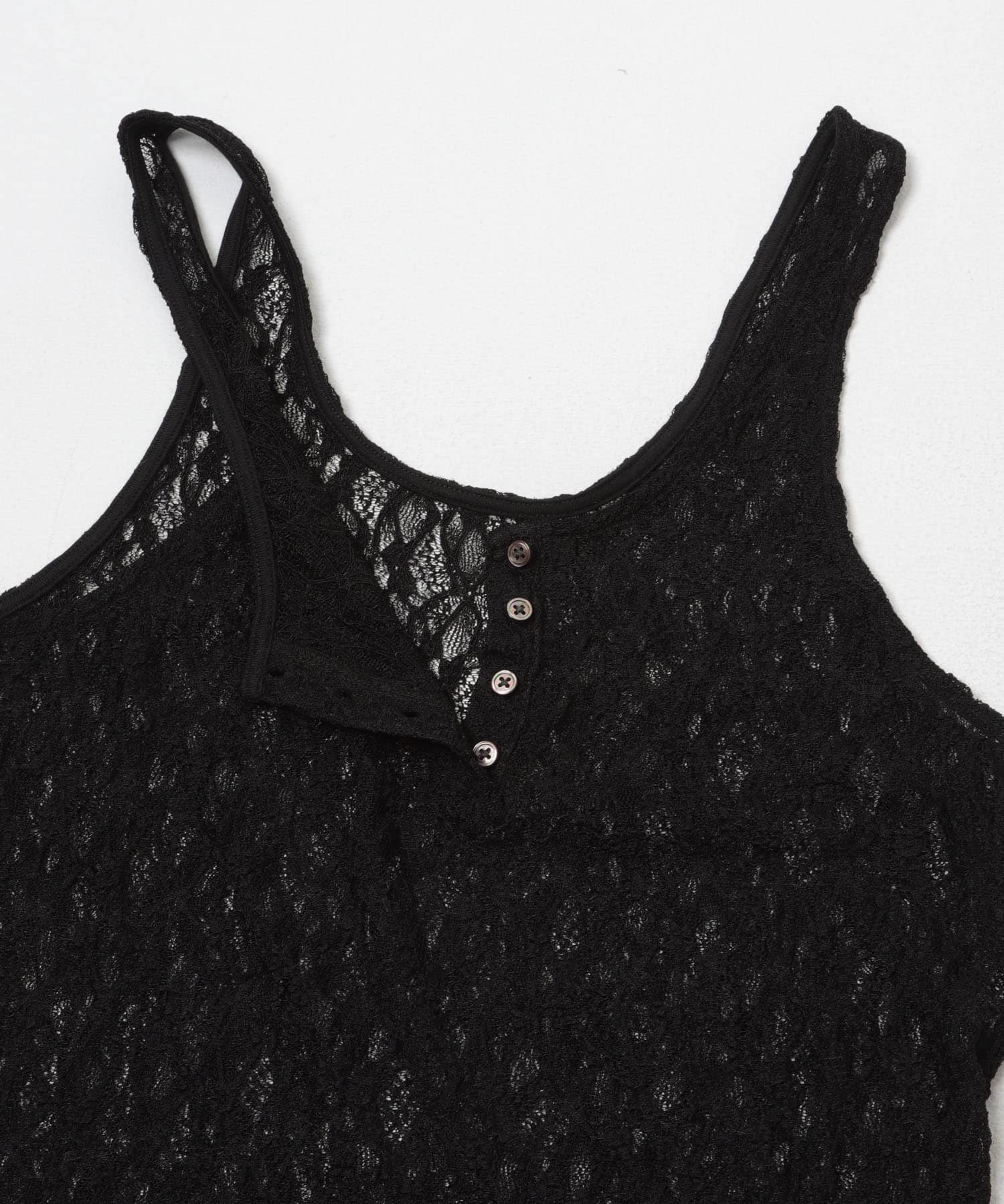 ストレッチレース2WAYタンクトップ BLACK Free