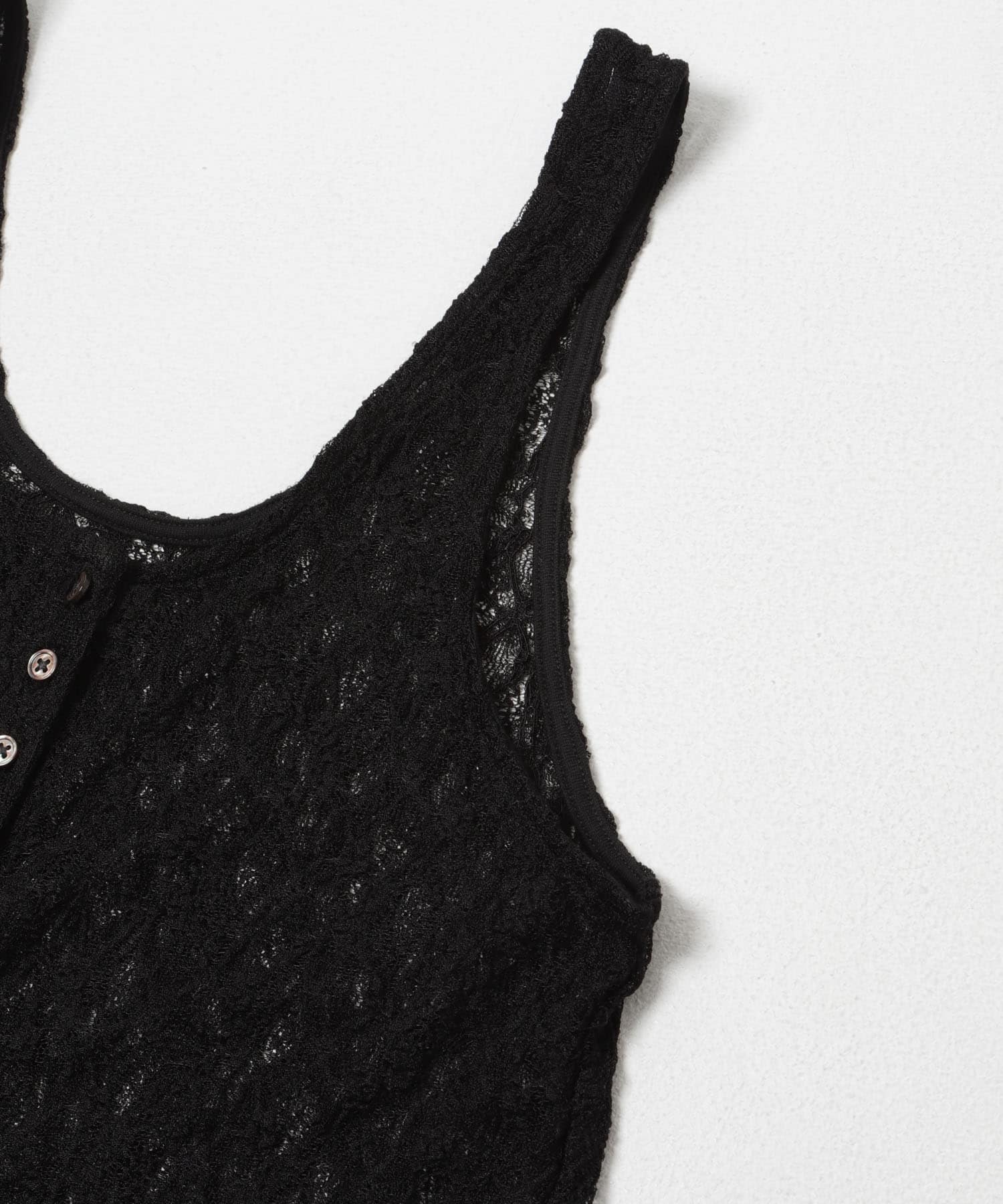 ストレッチレース2WAYタンクトップ BLACK Free