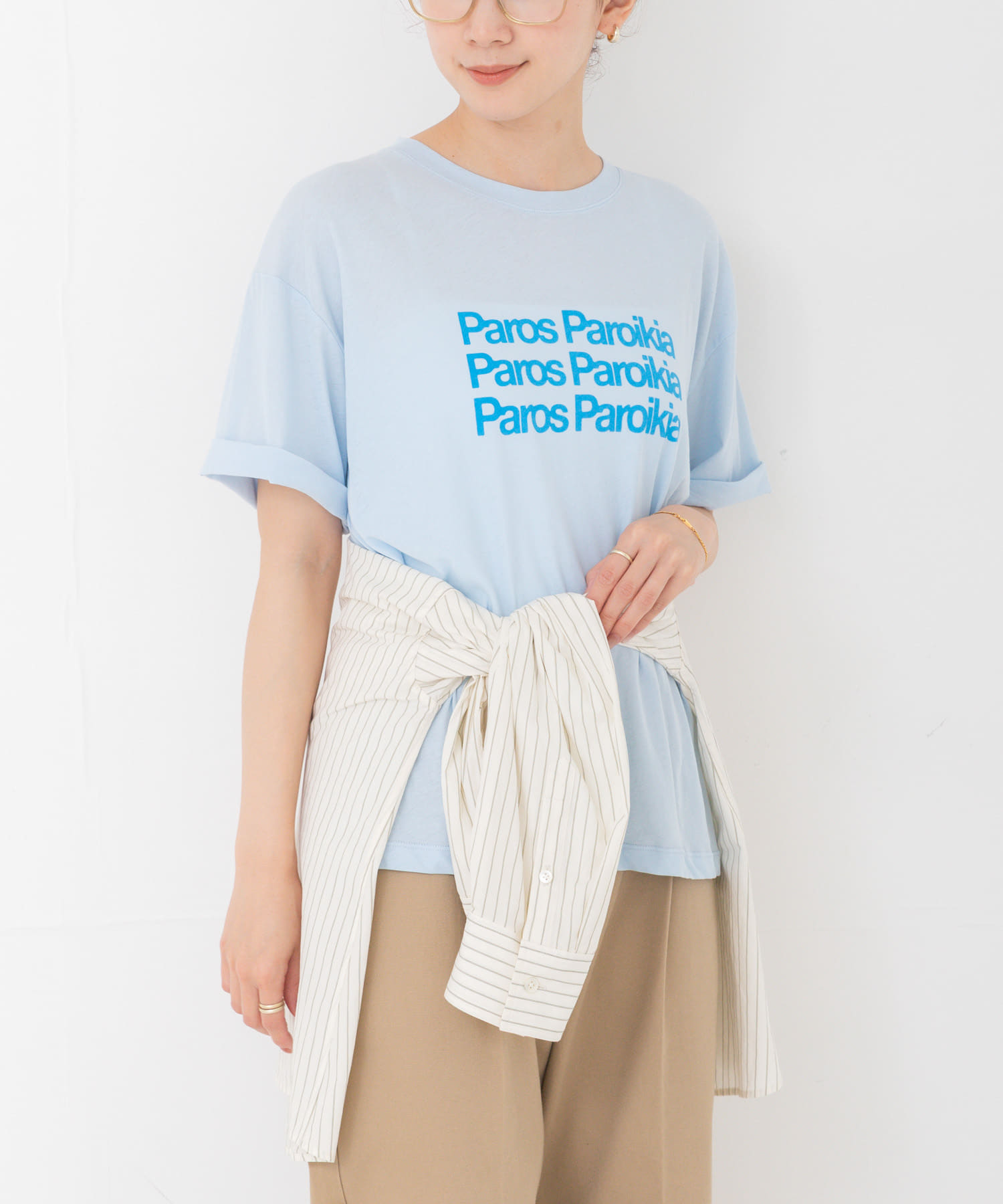 シアープリントカラーTシャツ