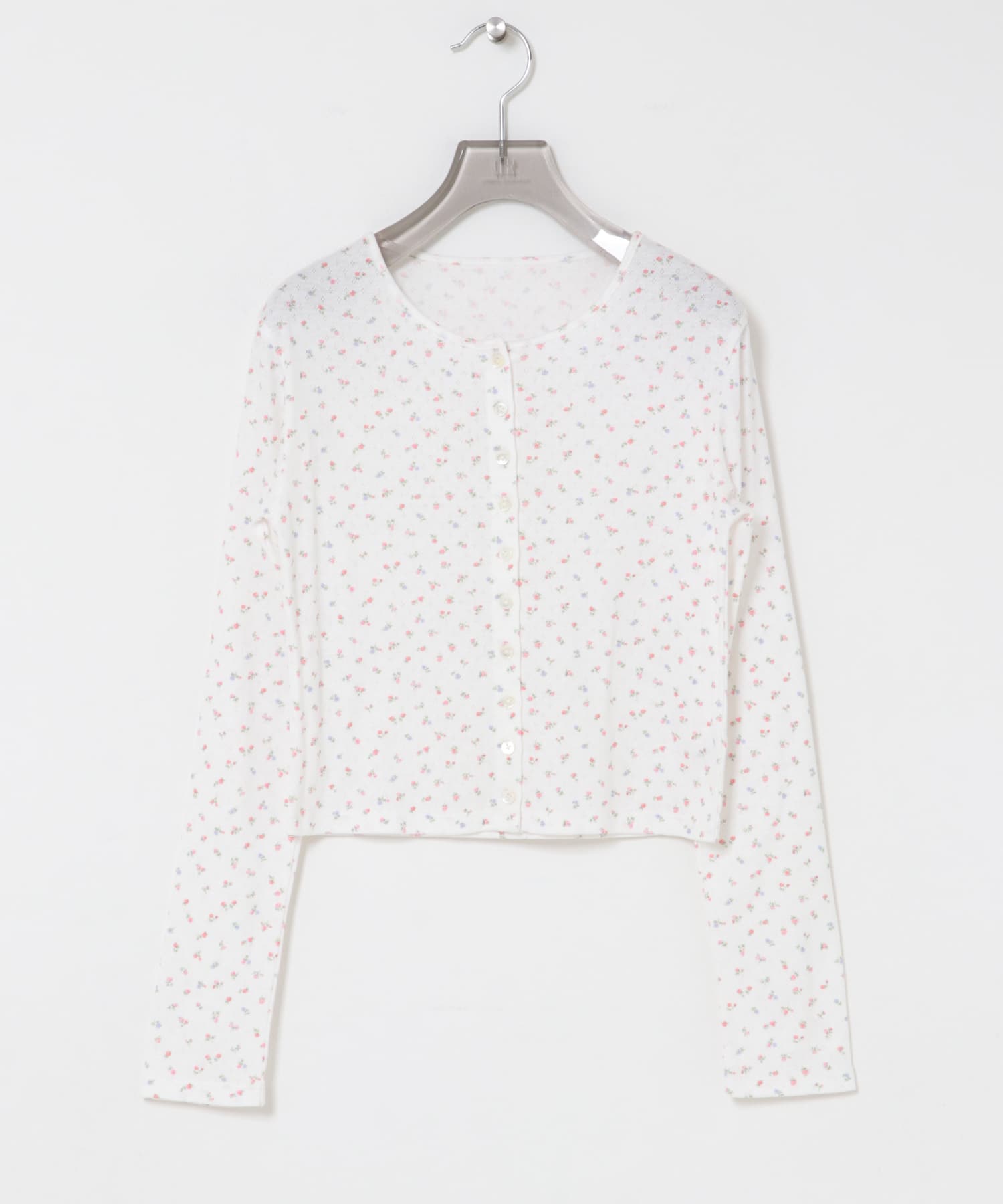 『WEB限定』キャミセットフラワーアイレットレースカーディガン PINK Free