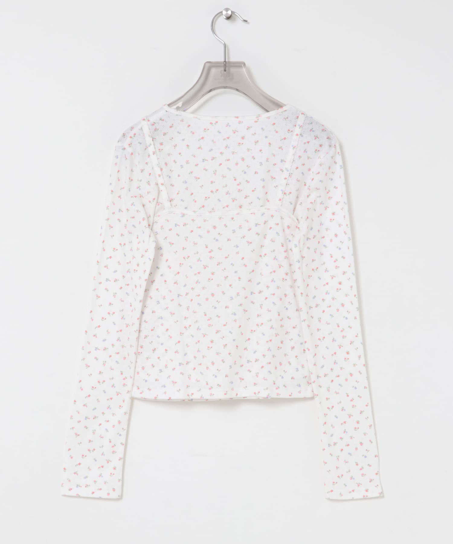 『WEB限定』キャミセットフラワーアイレットレースカーディガン PINK Free