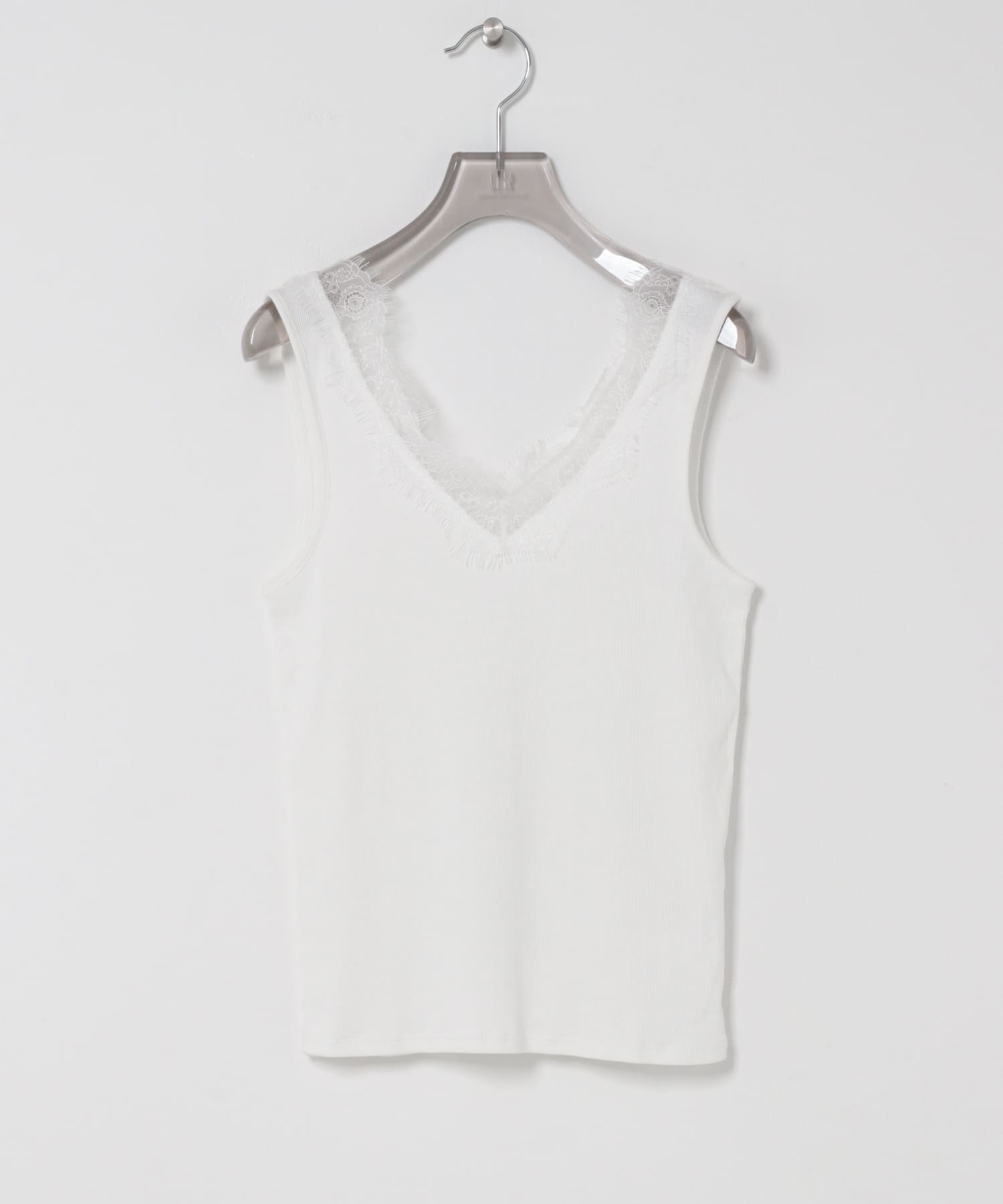 スカラップレースタンクトップ OFF WHITE Free