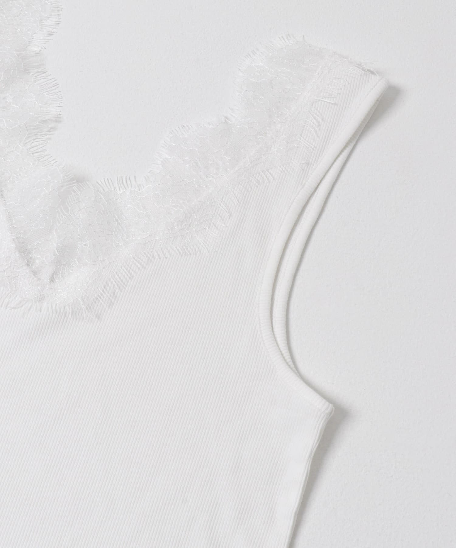 スカラップレースタンクトップ OFF WHITE Free