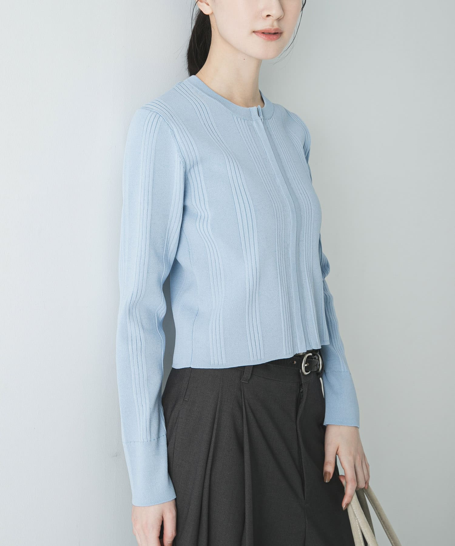 ランダムリブニットカーディガン