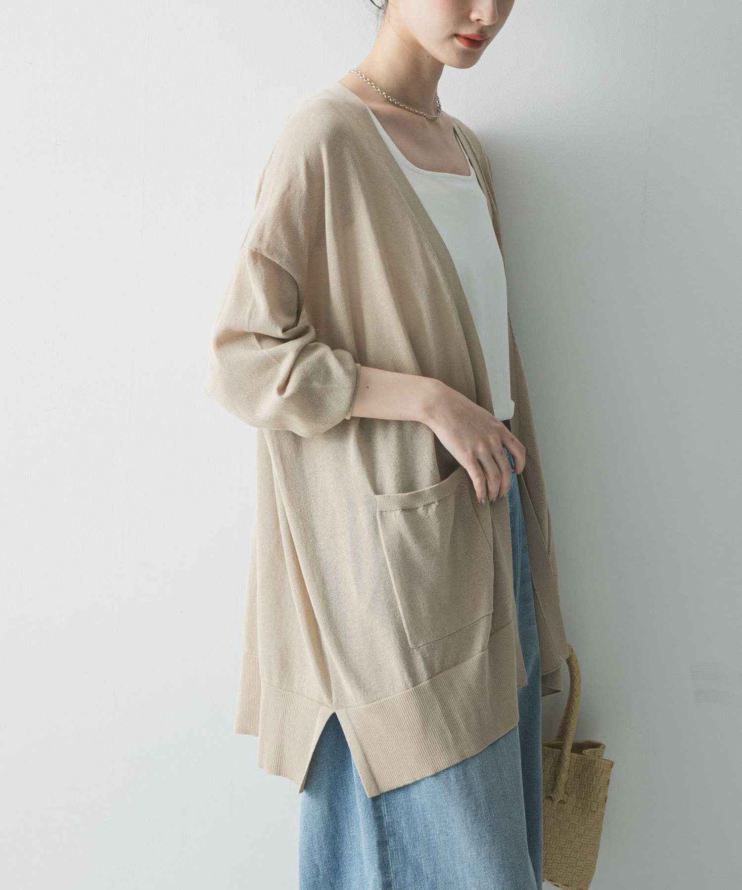 UVカット加工ガウンカーディガン